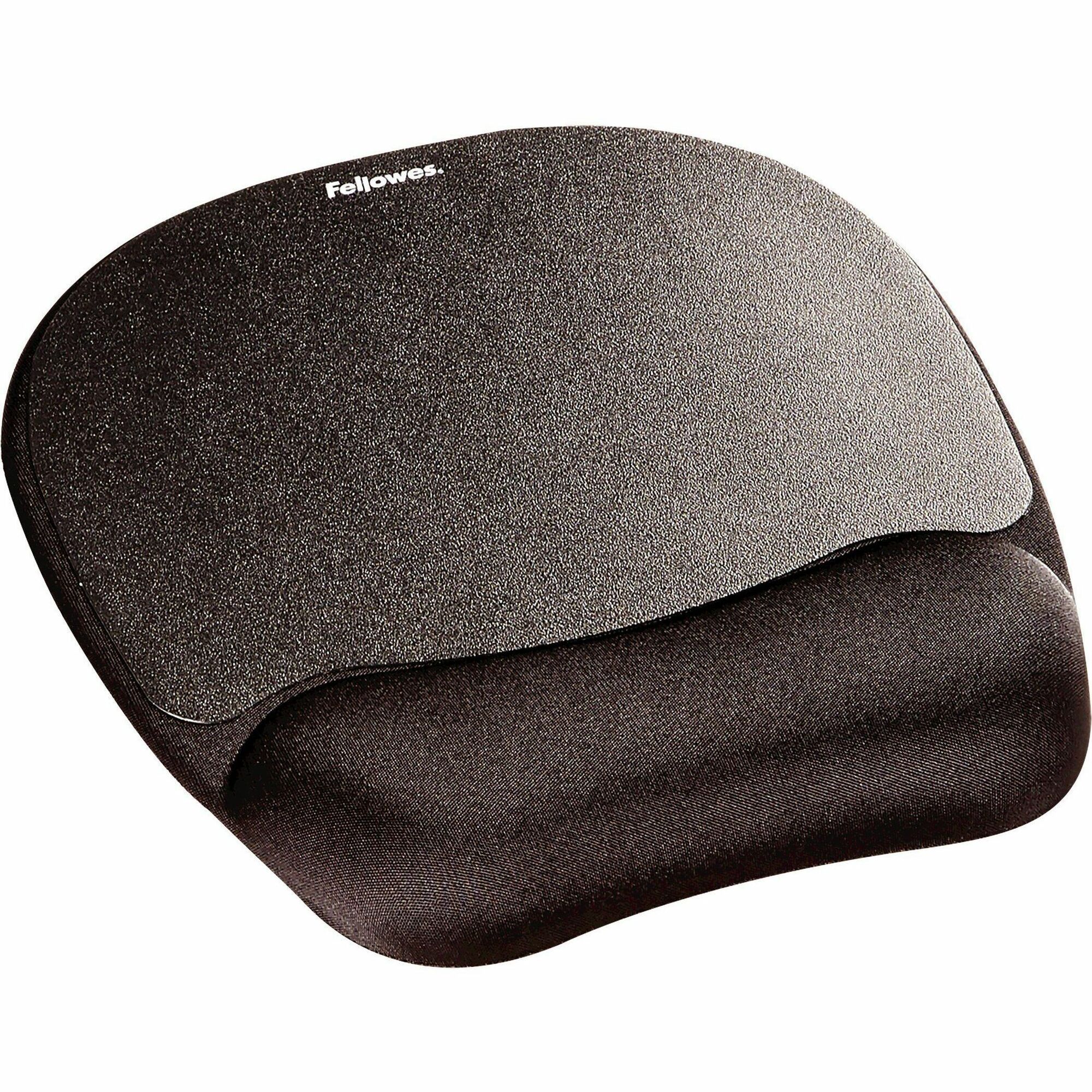 Fellowes&reg; Memory Foam Mouse Pad with Wrist Rest - Black (9176501)