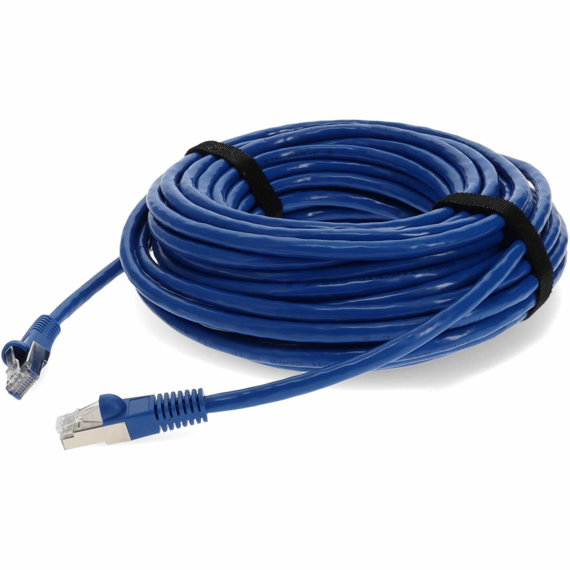 AddOn 12ft Blue CAT 7 Shielded (S/FTP) PVC Ethernet Cable Snagless Easy Clear Boot TAA RJ-45 M/M