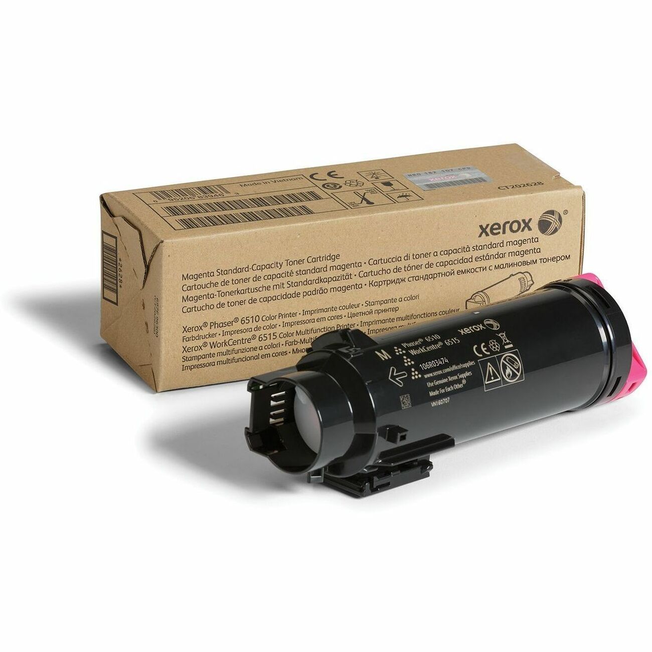 Xerox Genuine Phaser® 6510, WorkCentre® 6515 Magenta Standard capacity Toner Cartridge (1000 Pages) - 106R03474