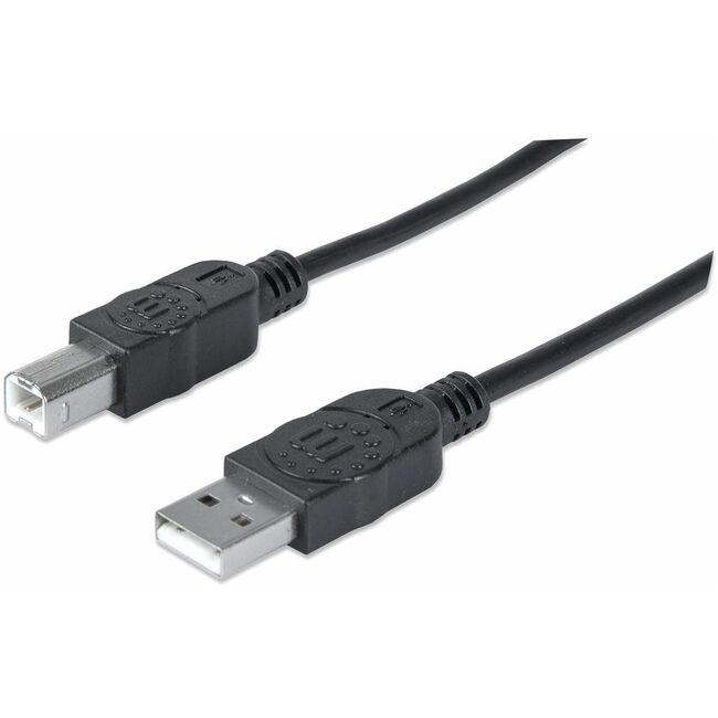 USB-A to USB-B Cable, 3m, Male to Male, 480 Mbps (USB 2.0), Hi-Speed USB, Black, Lifetime Warranty, Equivalent to USB2HAB3M.