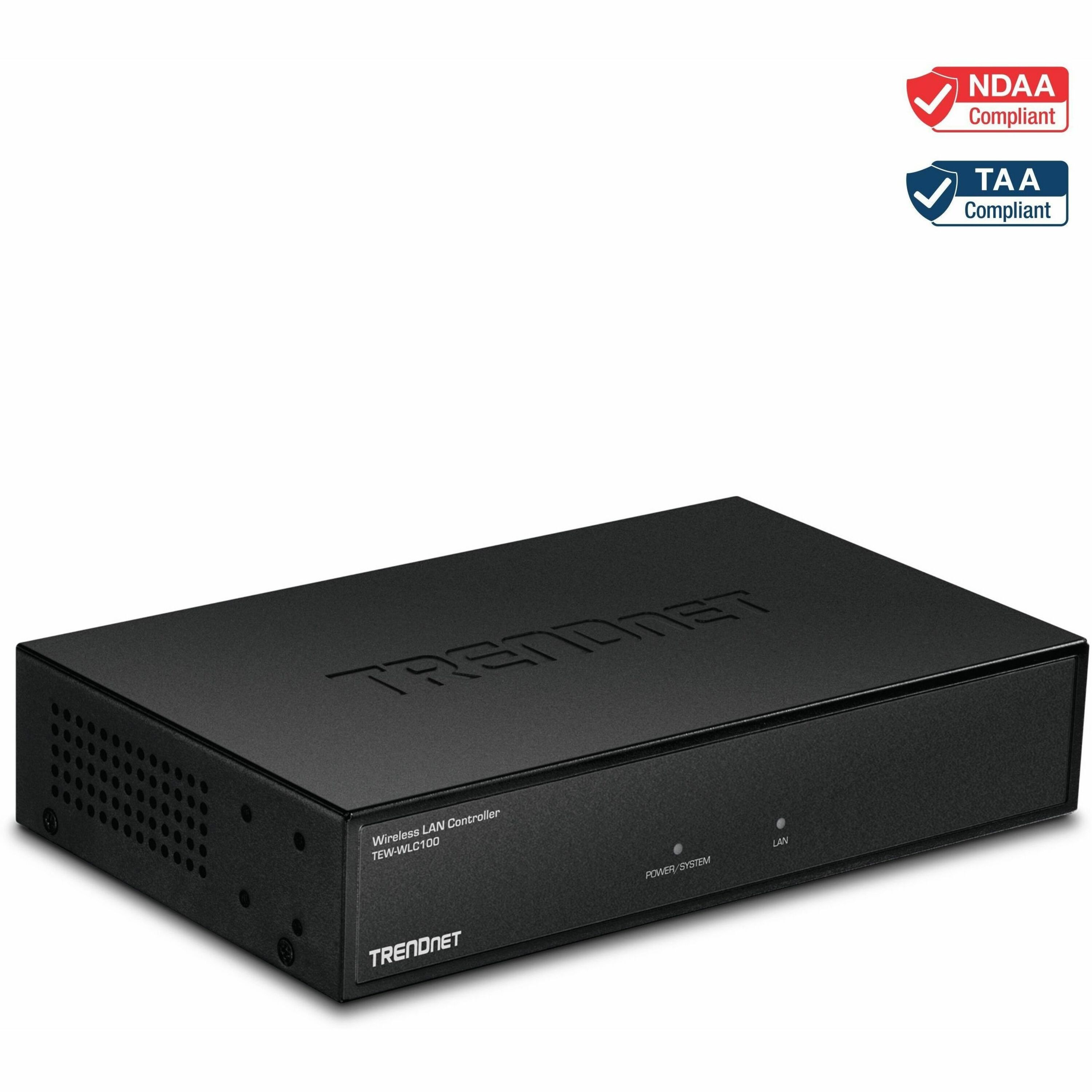 TRENDnet Wireless LAN Controller; Built-in 5-Port GB Switch; Compatible with: TEW-755AP/TEW-821DAP/TEW-825DAP; Access Point Management; TEW-WLC100