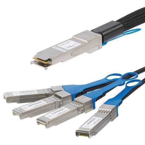 StarTech MSA Uncoded Compatible 1m QSFP+ to 4x SFP+ Direct Attach Breakout Cable - 40GbE - QSFP+ to 4x SFP+ Copper DAC 40 Gbps Low Power