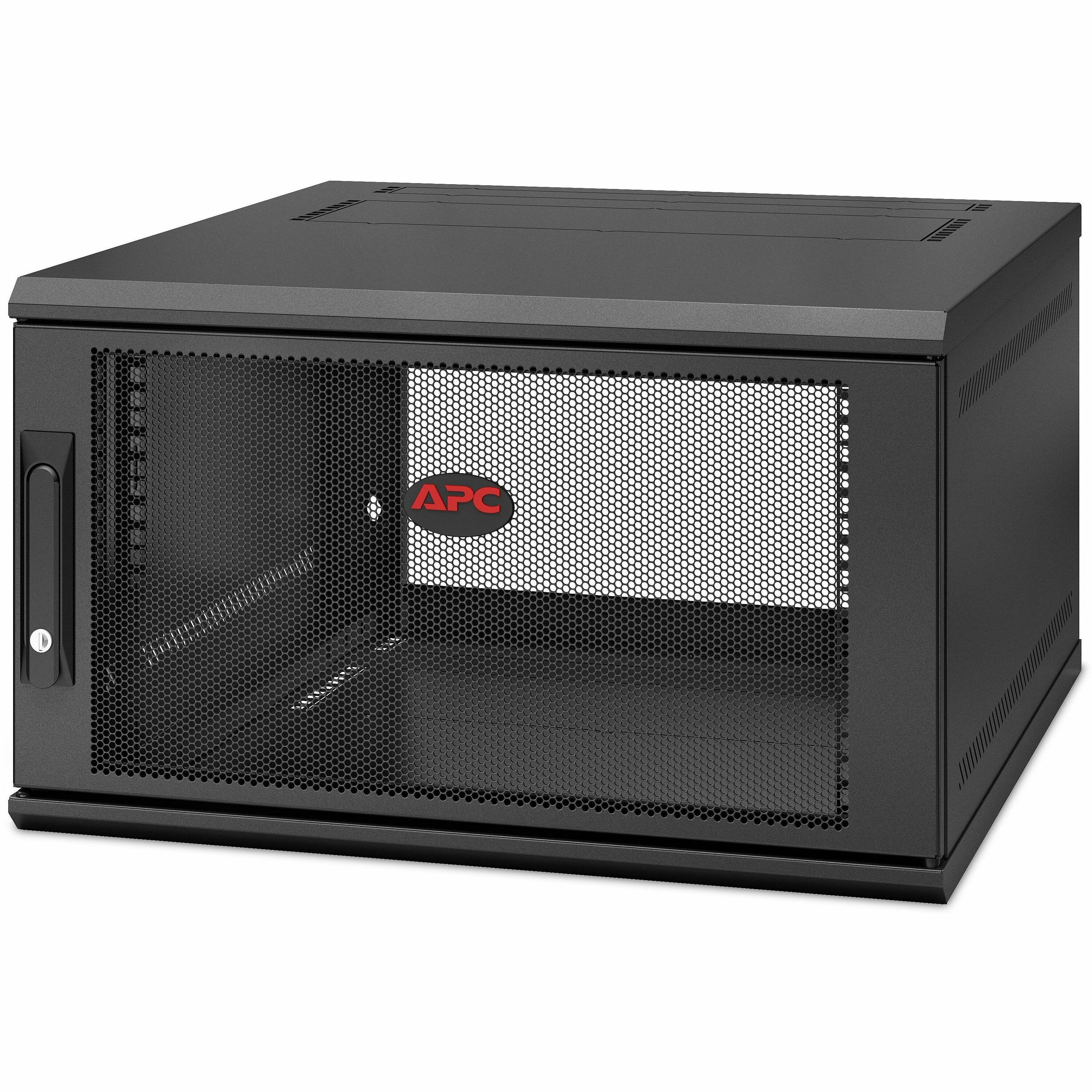 APC NetShelter 6U Wallmount Rack Enclosure Cabinet Single Hinged Server Depth