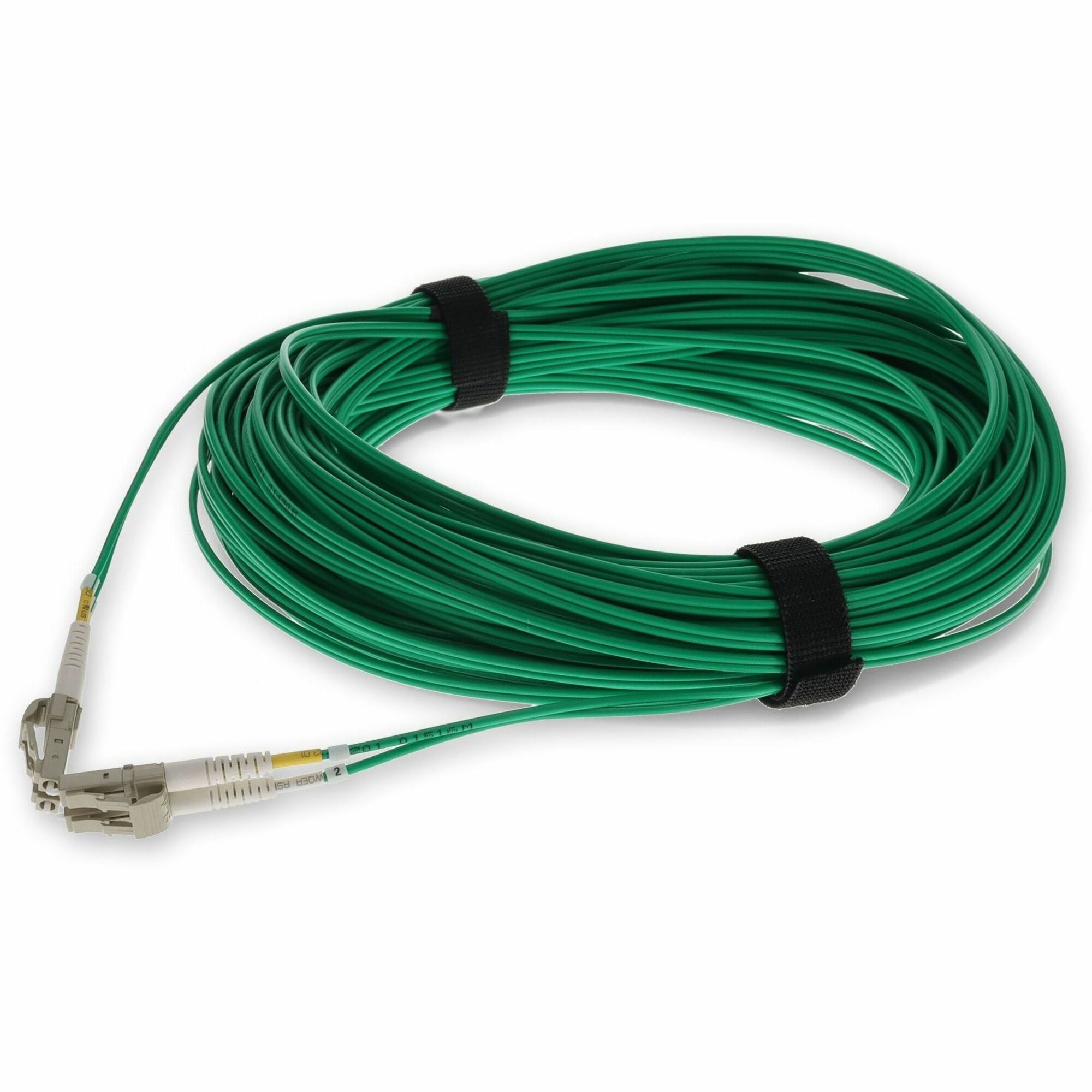AddOn 30m LC to LC Green OM4 Duplex OFNR (Riser-Rated) Fiber Patch Cable