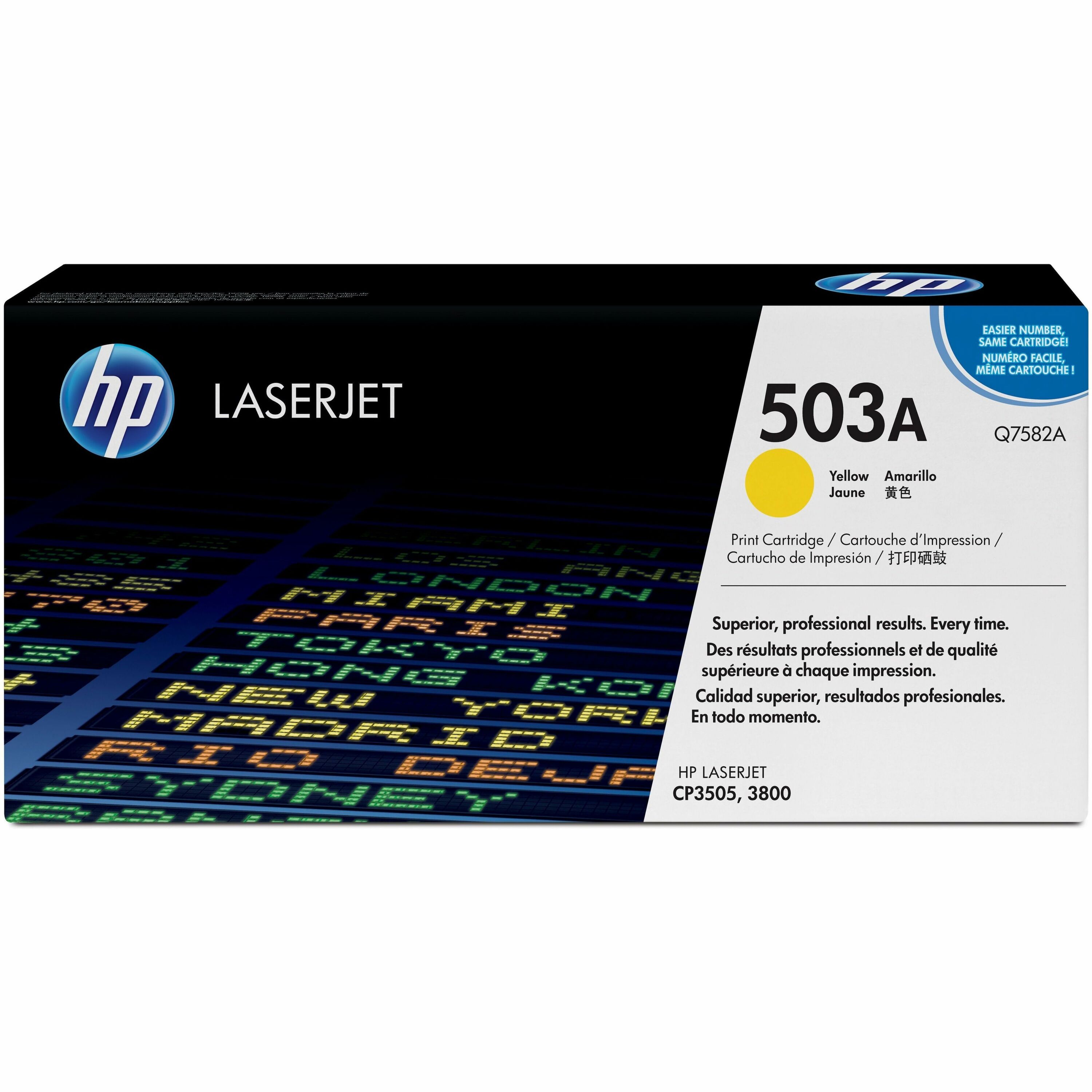 HP 503A (Q7582A) Original Laser Toner Cartridge - Single Pack - Yellow - 1 Each