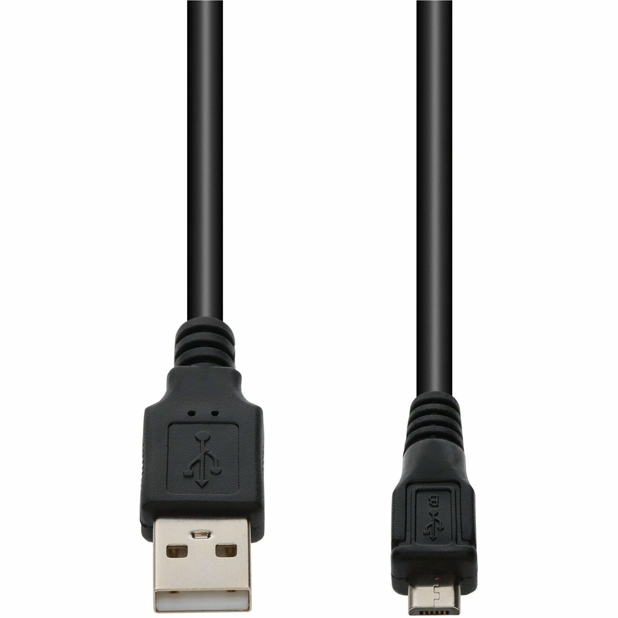 AddOn 6ft USB A 2.0 (Male) to Micro-USB B 2.0 (Male) Black Cable, 480Mbps