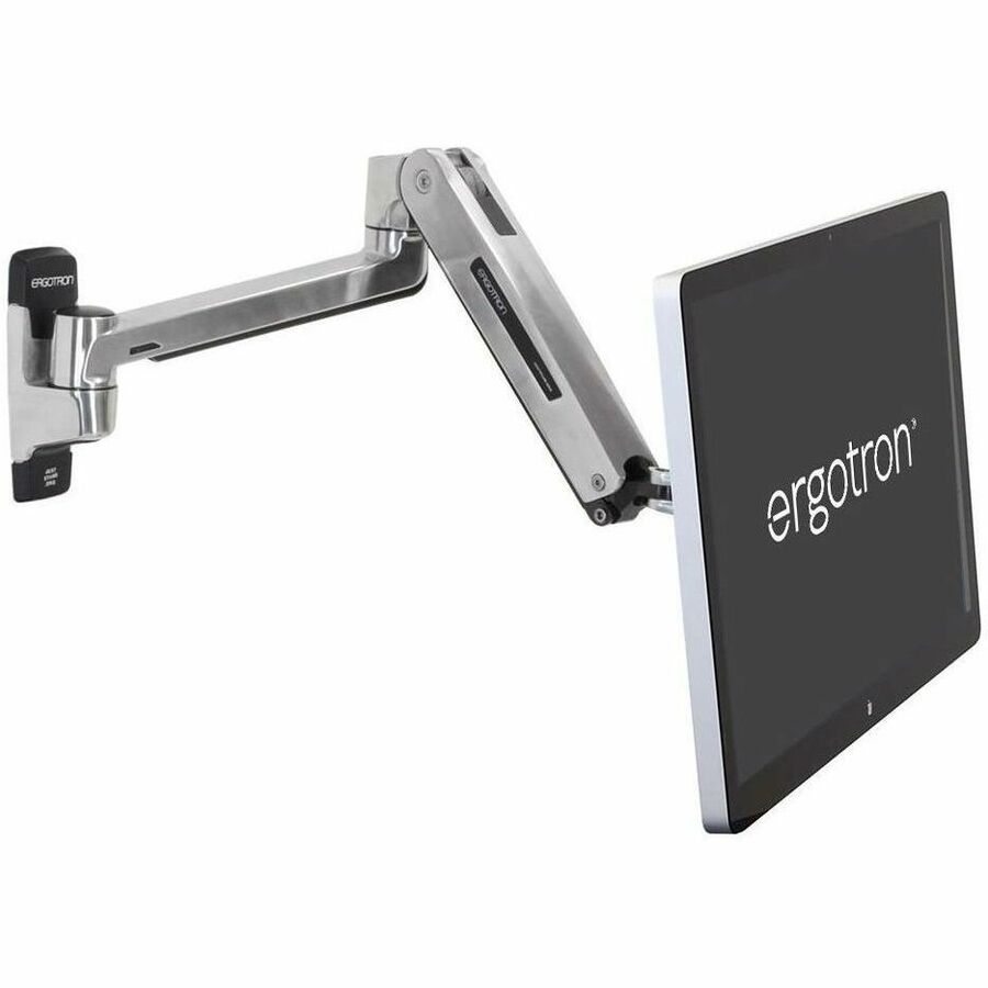 Ergotron Mounting Arm for Display Screen, Digital Signage Display, LCD Display, Monitor, All-in-One Computer, TV - Polished Aluminum