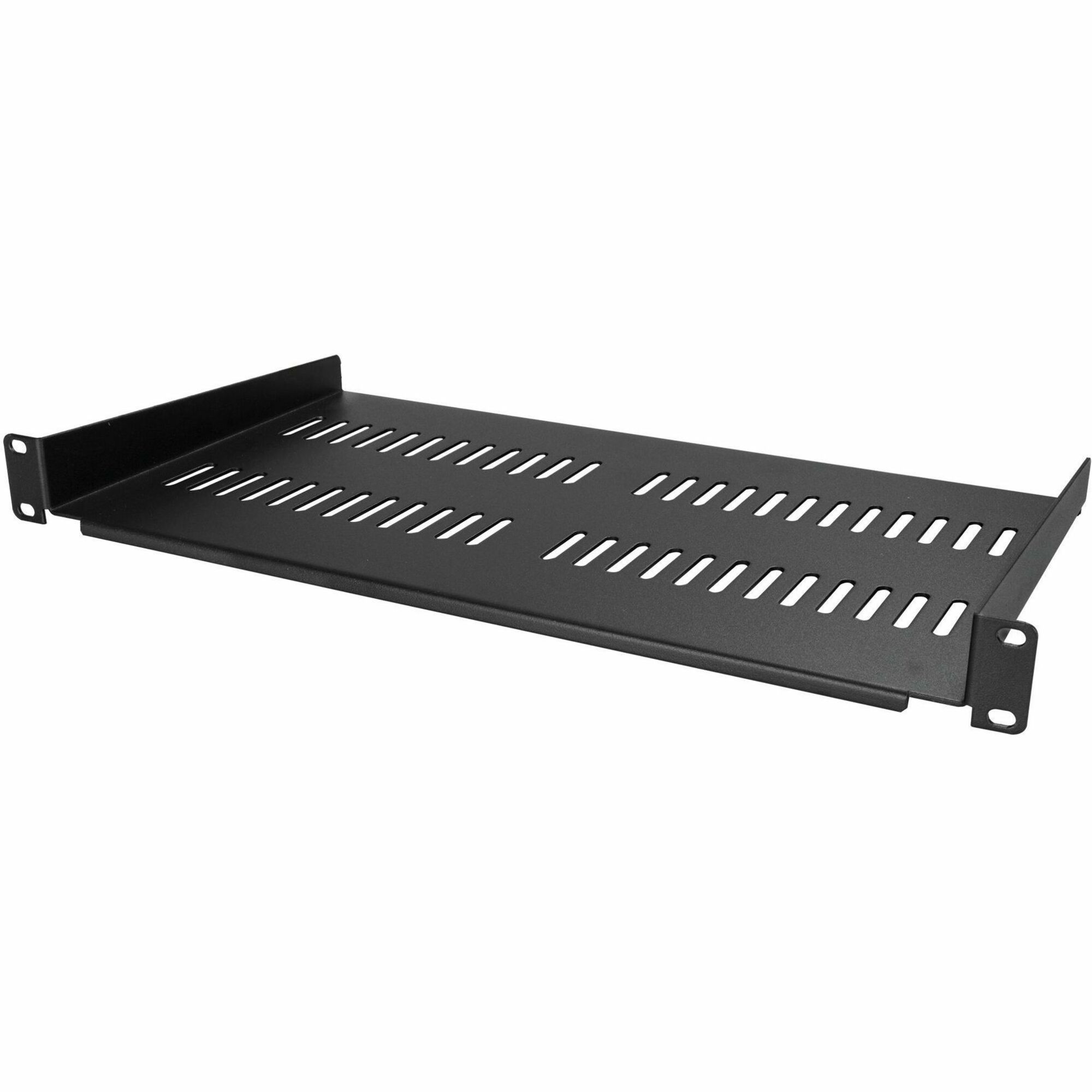 StarTech 1U Vented Server Rack Cabinet Shelf - Fixed 10in Deep Cantilever Rackmount Tray for 19" Data/AV/Network Enclosure w/Cage Nuts
