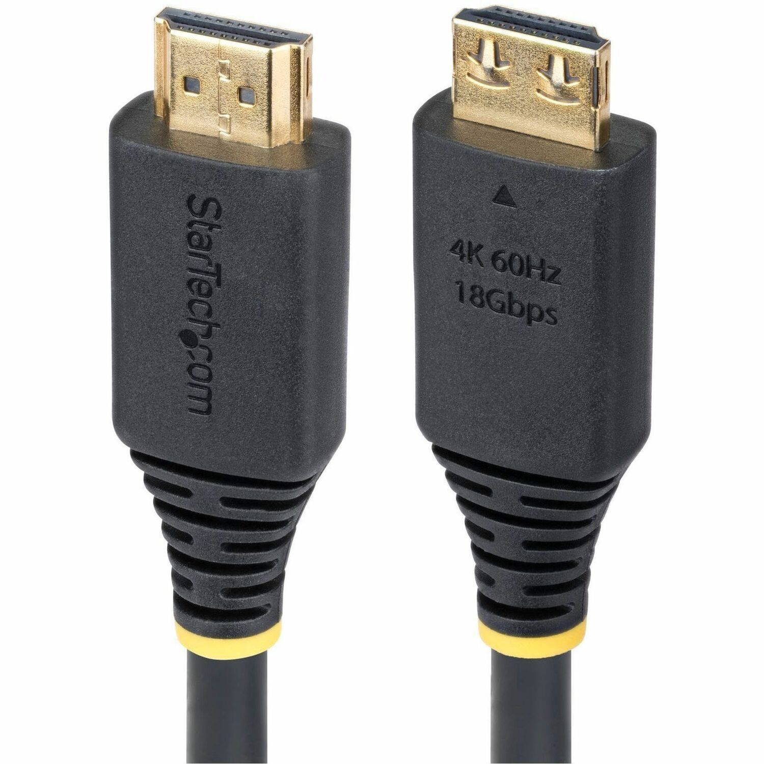 StarTech 50cm (1.6ft) High Speed HDMI Cable with Gripping Connectors, 4K 60Hz/1440p 144Hz, 18Gbps, UHD HDMI Cord, TPE Jacket