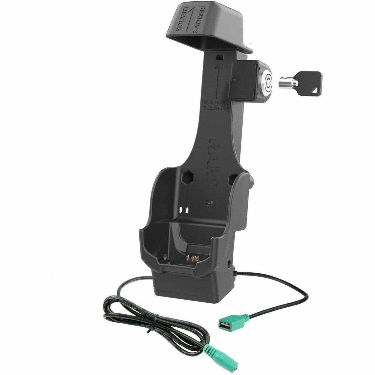 RAM Mounts Locking Powered Dock + Single USB-A for Zebra TC8300