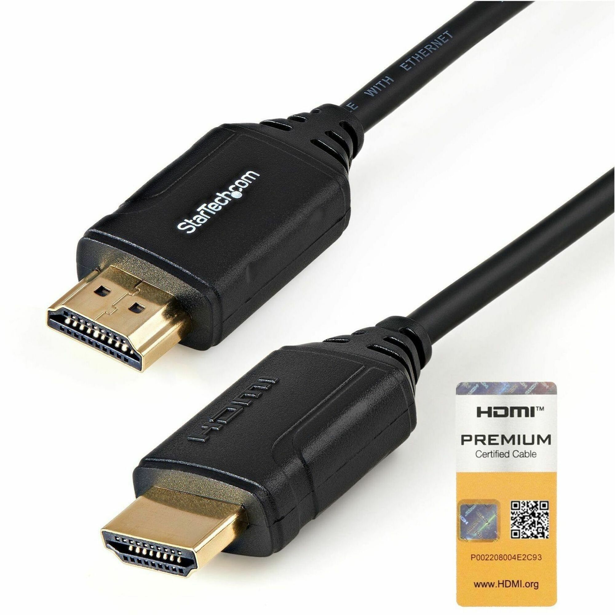 StarTech 1.6ft/50cm Premium Certified HDMI 2.0 Cable with Ethernet, High Speed Ultra HD 4K 60Hz HDMI Cable HDR10 UHD HDMI Monitor Cord