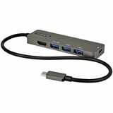 StarTech.com USB C Multiport Adapter, USB-C to HDMI 4K 60Hz (HDR10), 100W PD Pass-Through, 4xUSB 3.0, USB Type-C Mini Dock, 12" Long Cable