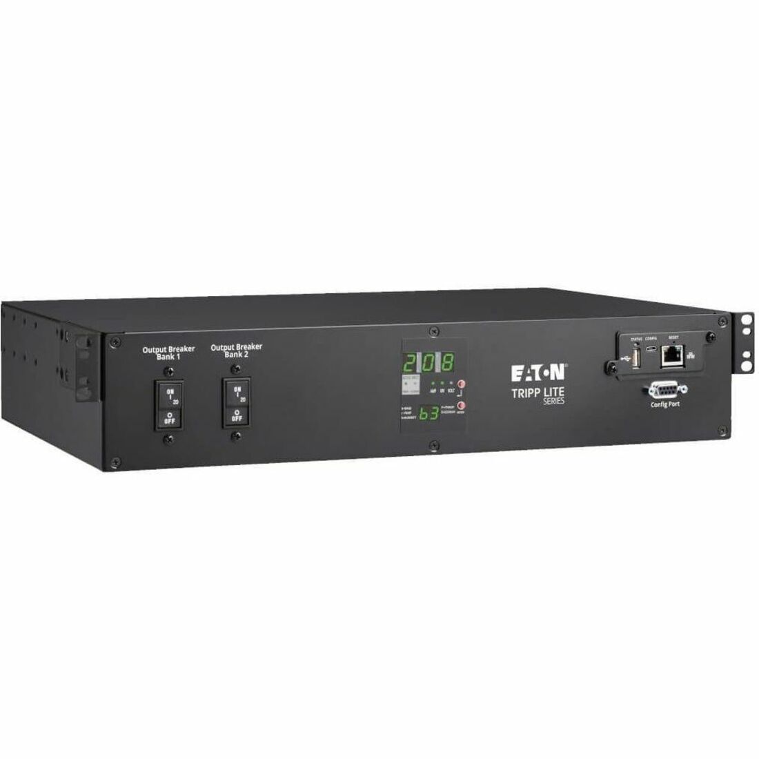 Tripp Lite by Eaton 5.8kW 208/240V Single-Phase ATS/Monitored PDU - 16 C13, 2 C19 & 1 L6-30R Outlets, Dual L6-30P Inputs, 10 ft. Cords, 2U, TAA