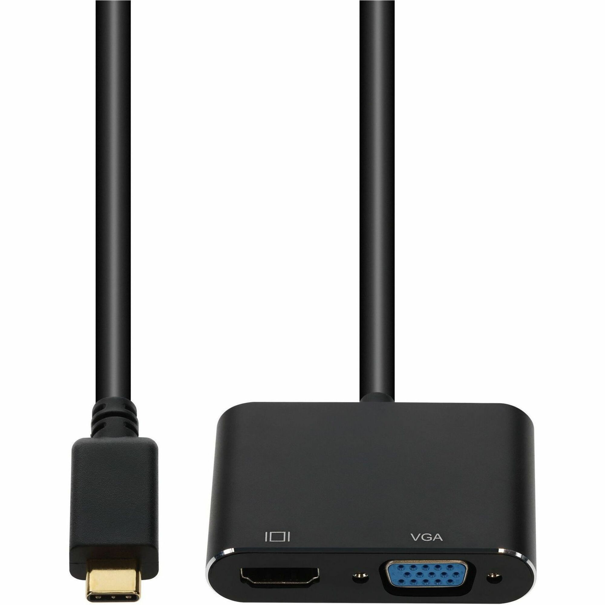 AddOn 8in USB-C (Male) to HDMI (4K), VGA (Female) Hub with Aluminum Housing