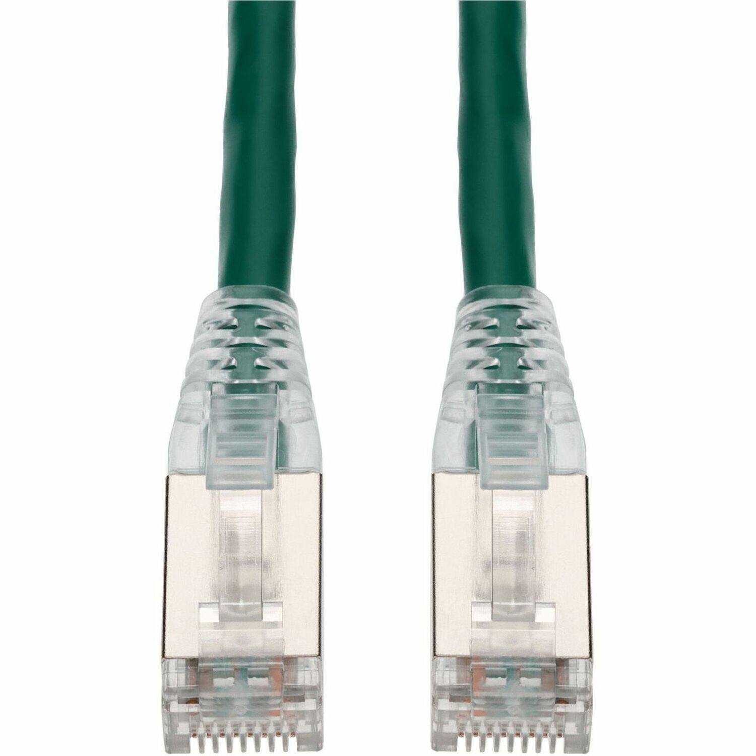 AddOn 1ft Green CAT 6A Shielded PVC Ethernet Cable Snagless Easy Clear Boot TAA RJ-45 M/M