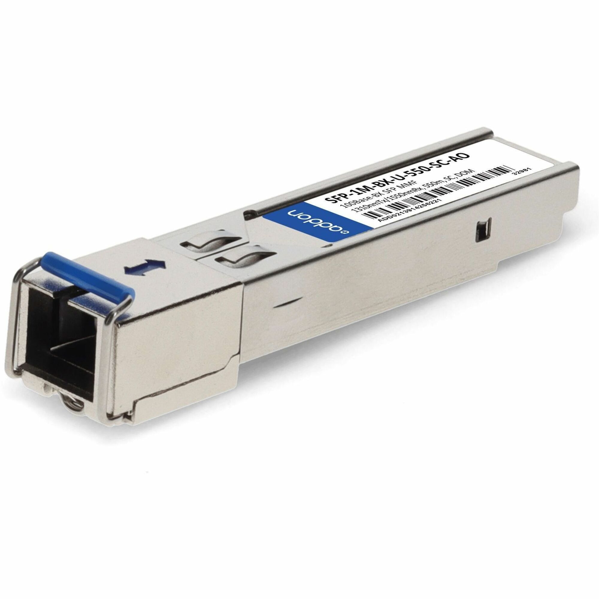 AddOn MSA and TAA 100Base-BX SFP Transceiver (MMF, 1310nmTx/1550nmRx, 550m, SC, DOM)