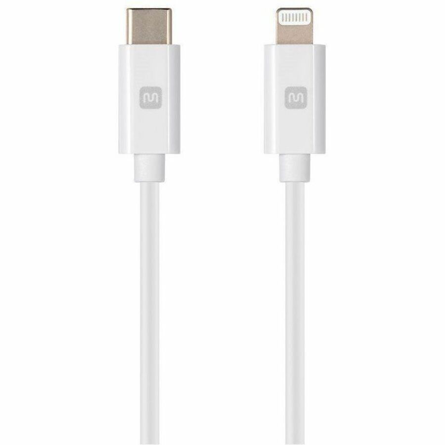 Monoprice Essential Apple MFi Certified Lightning to USB-C Charging Cable - 1.5ft, White