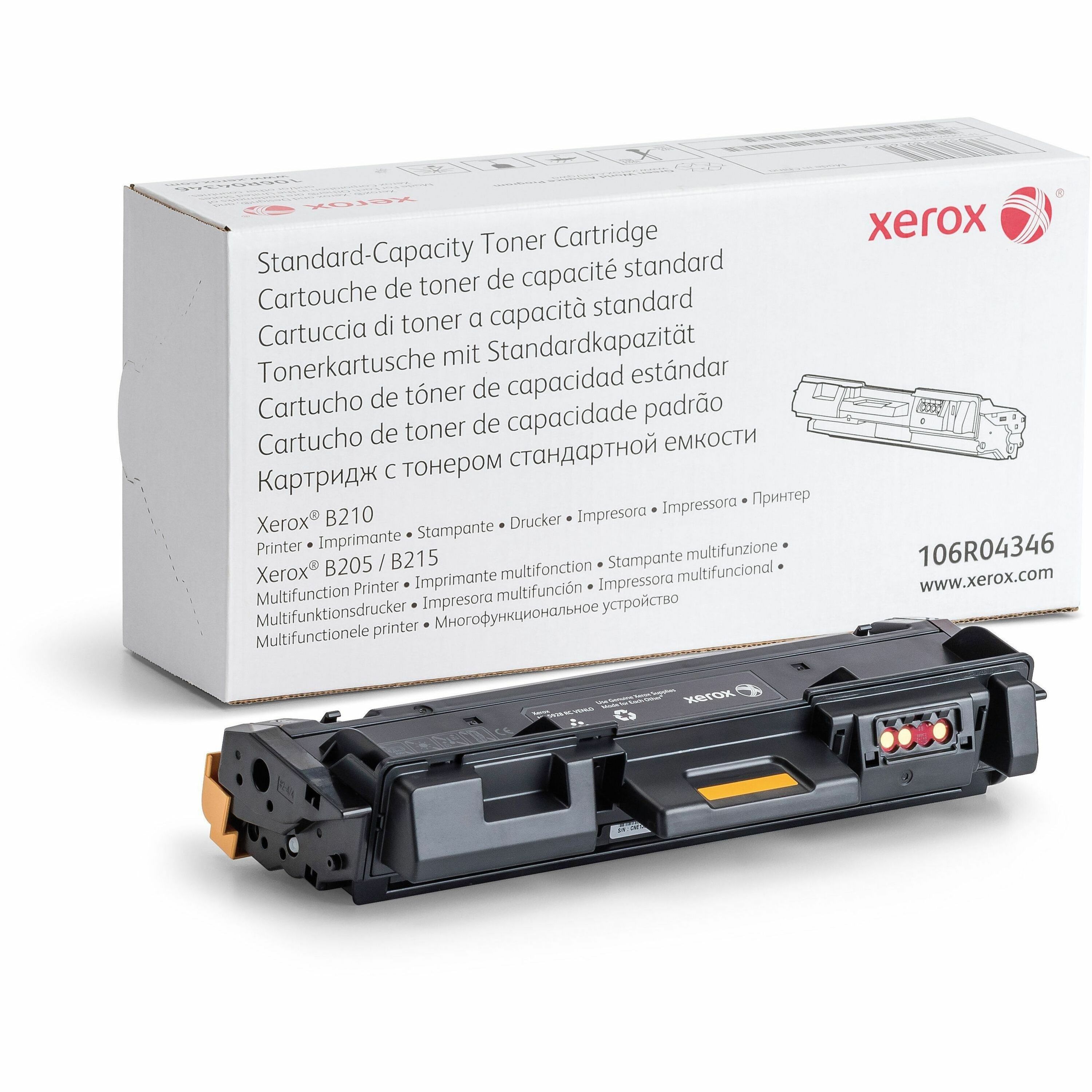 Xerox Genuine Xerox B205/B210/B215 Multifunction Printer Black Standard capacity Toner Cartridge (1500 Pages) - 106R04346