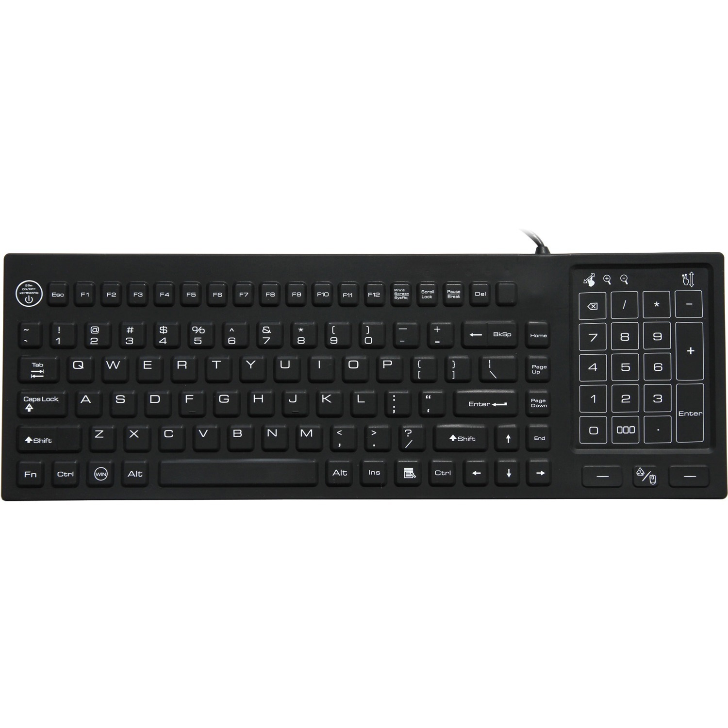 DSI WATERPROOF IP68 KEYBOARD WITH TRACK PAD/NUMBER PAD LED BACKLIT
