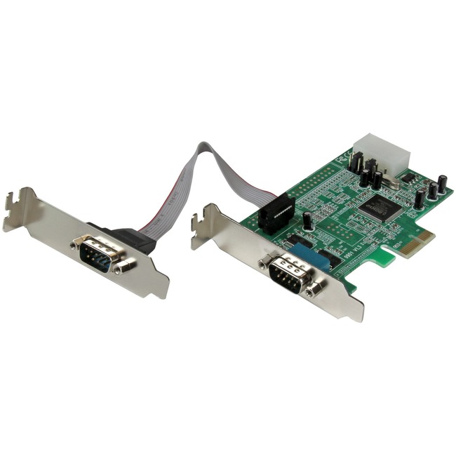 StarTech 2-Port Low Profile PCI Express RS232 Serial Adapter Card, PCIe Dual Serial DB9, Windows/Linux, TAA - Replaced by PEX2S953LP