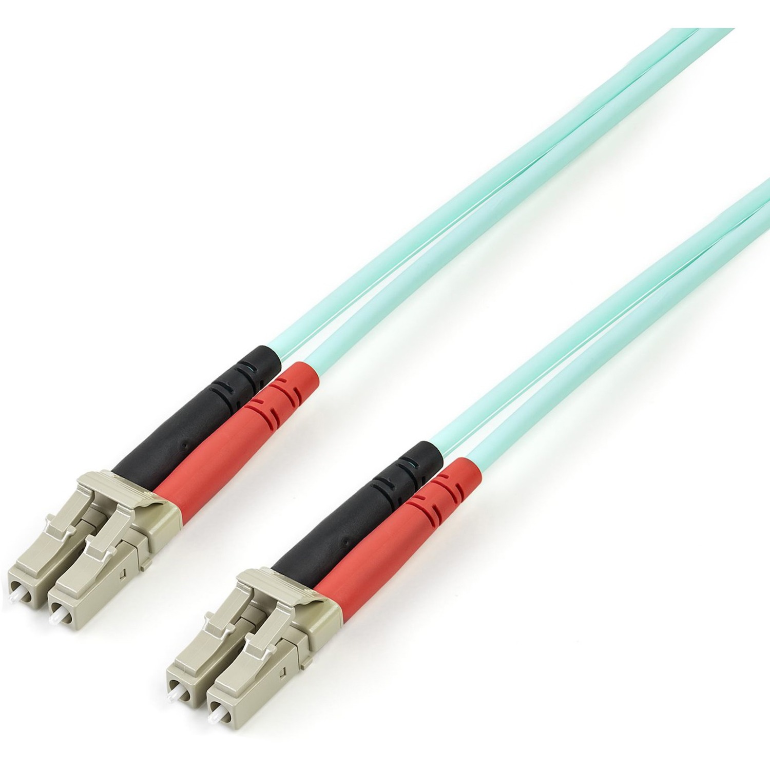 StarTech 5m (16.4ft) LC/UPC to LC/UPC OM3 Multimode Fiber Optic Cable, Full Duplex 50/125 Zipcord, 100G, LSZH Fiber Jumper Cord