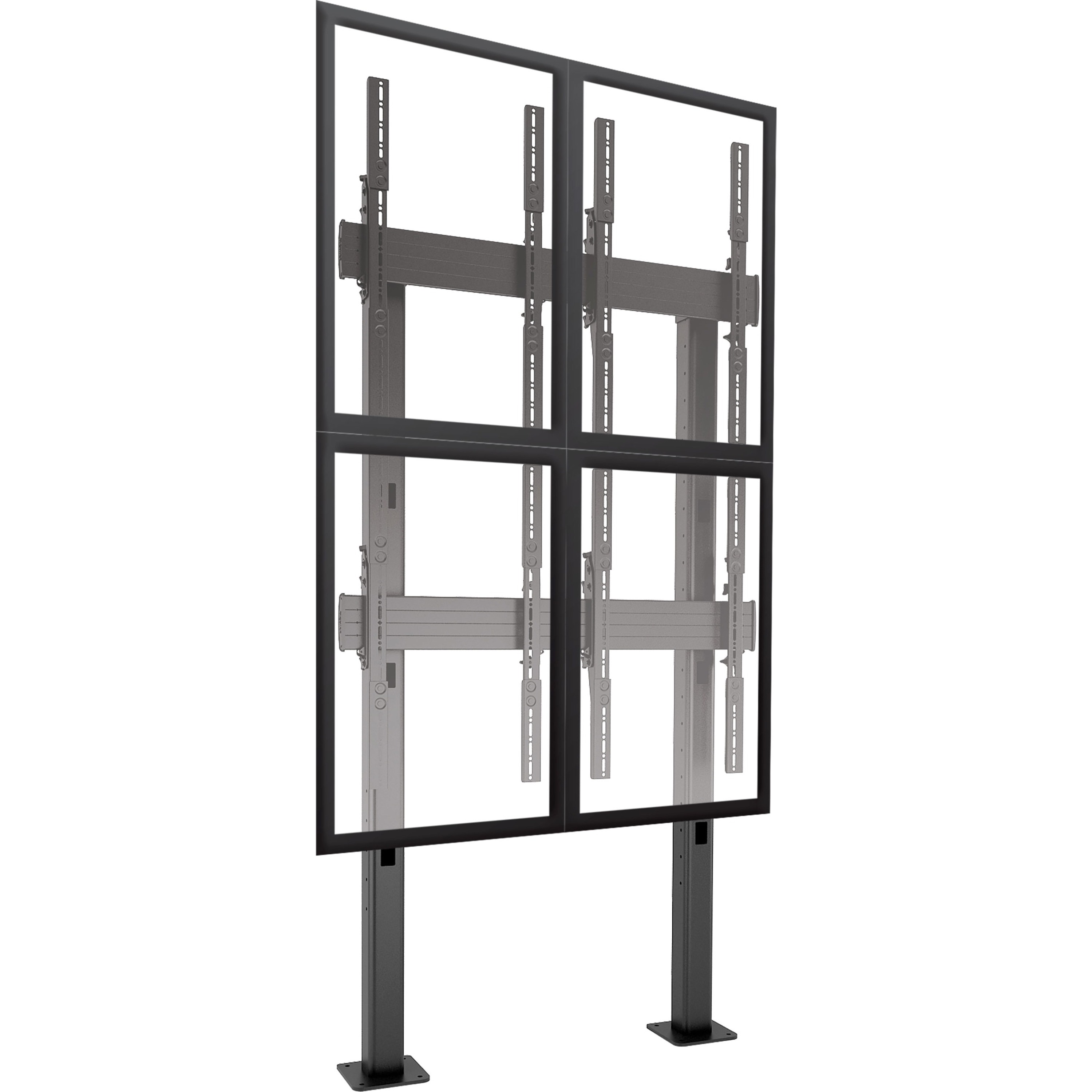 Chief Fusion 2x2 Portrait Adjustable Large Freestanding Video Wall Mobile Cart - For 42-50 Inch Flat Panel TVs - Black