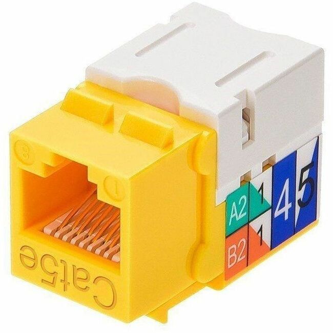 Monoprice Cat5e Punch Down Keystone Jack for 22-24AWG Solid Wire, Yellow