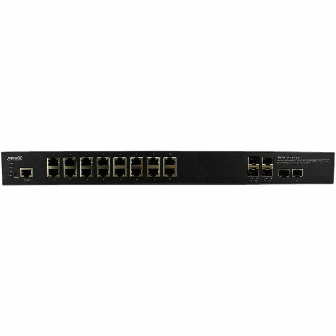 Lantronix Managed Hardened Gigabit Ethernet PoE+ Rack Mountable Switch