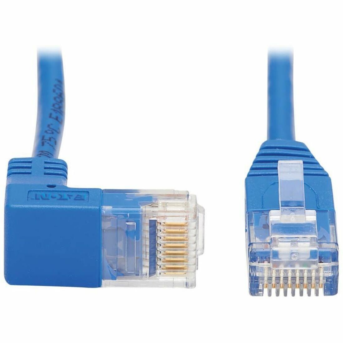 Eaton Tripp Lite Series Down-Angle Cat6 Gigabit Molded Slim UTP Ethernet Cable (RJ45 Right-Angle Down M to RJ45 M), Blue, 5 ft. (1.52 m)
