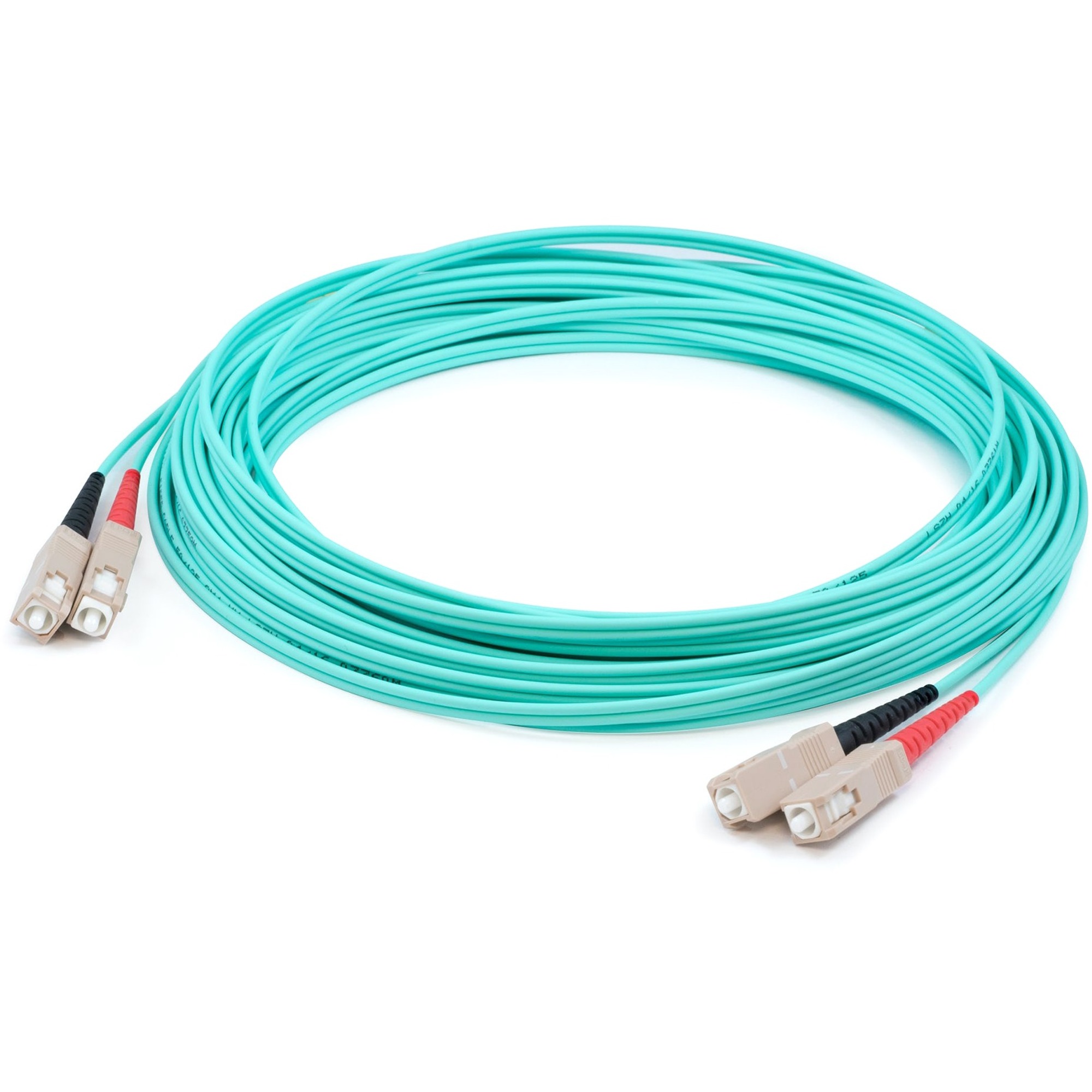 AddOn 59m SC to SC Aqua OM4 Duplex OFNR (Riser-Rated) Fiber Patch Cable