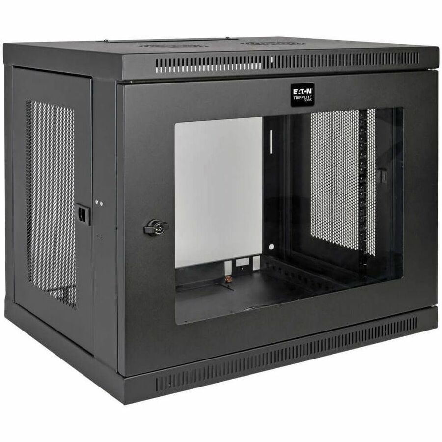 Tripp Lite by Eaton SmartRack 9U Low-Profile Switch-Depth Wall-Mount Mini Rack Enclosure Clear Acrylic Window