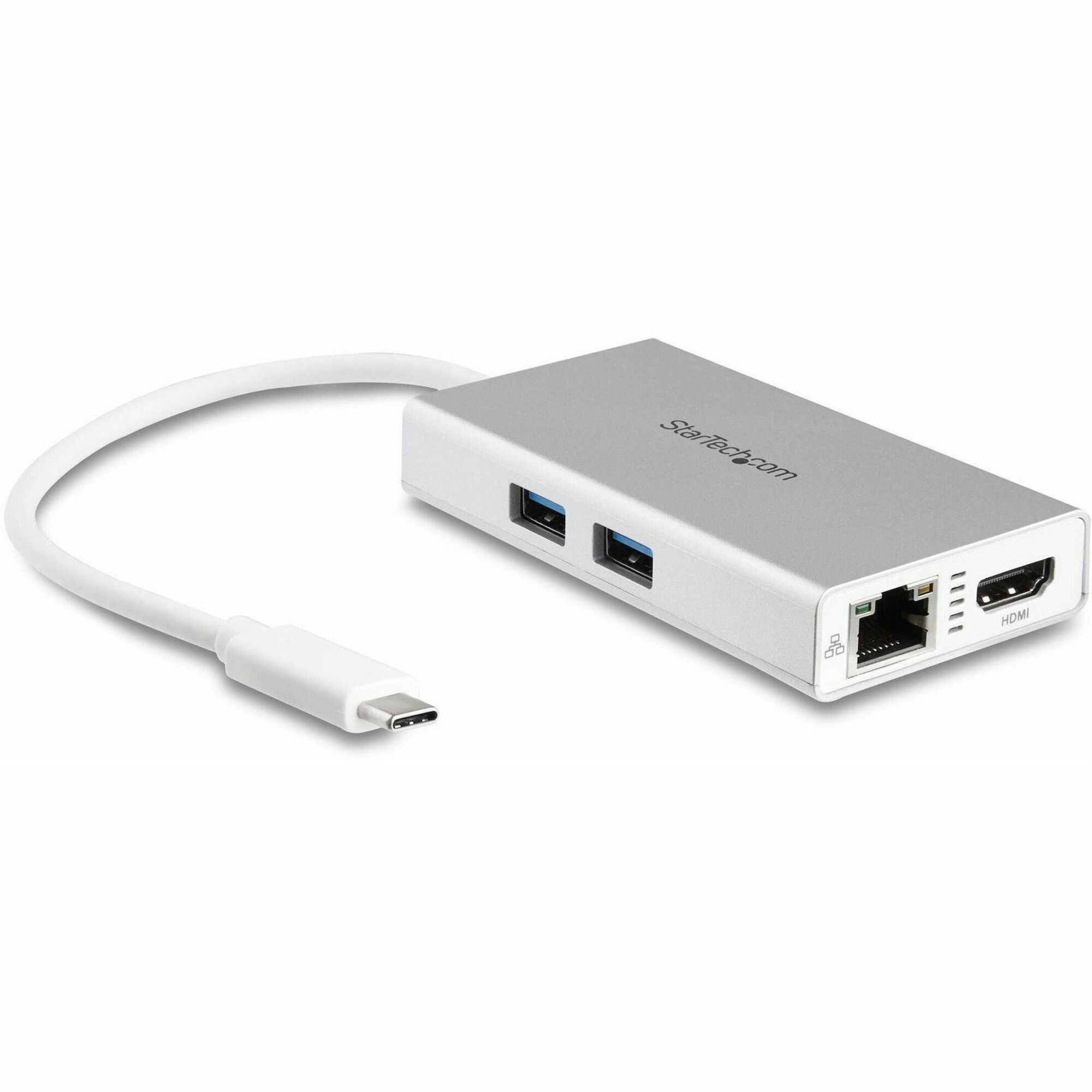 StarTech USB-C Multiport Adapter, USB-C Travel Dock w/4K HDMI, 60W PD Passthrough, GbE, 2x USB-A, Mini USB Type-C Docking Station, TAA