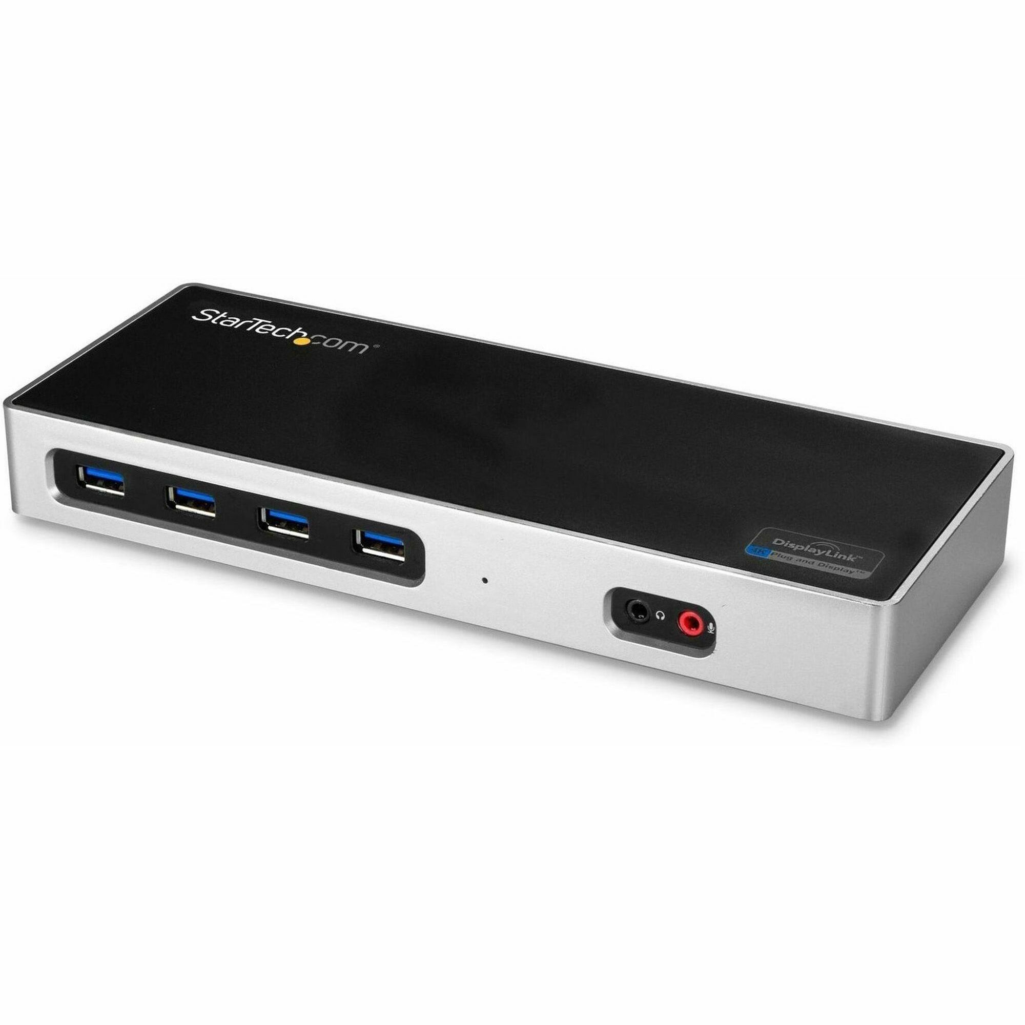 StarTech USB-C & USB-A Dock, Dual Monitor 4K 60Hz Dock DisplayPort/HDMI, Hybrid USB 3.0 Laptop Docking Station, 6x USB-A, mac/Windows