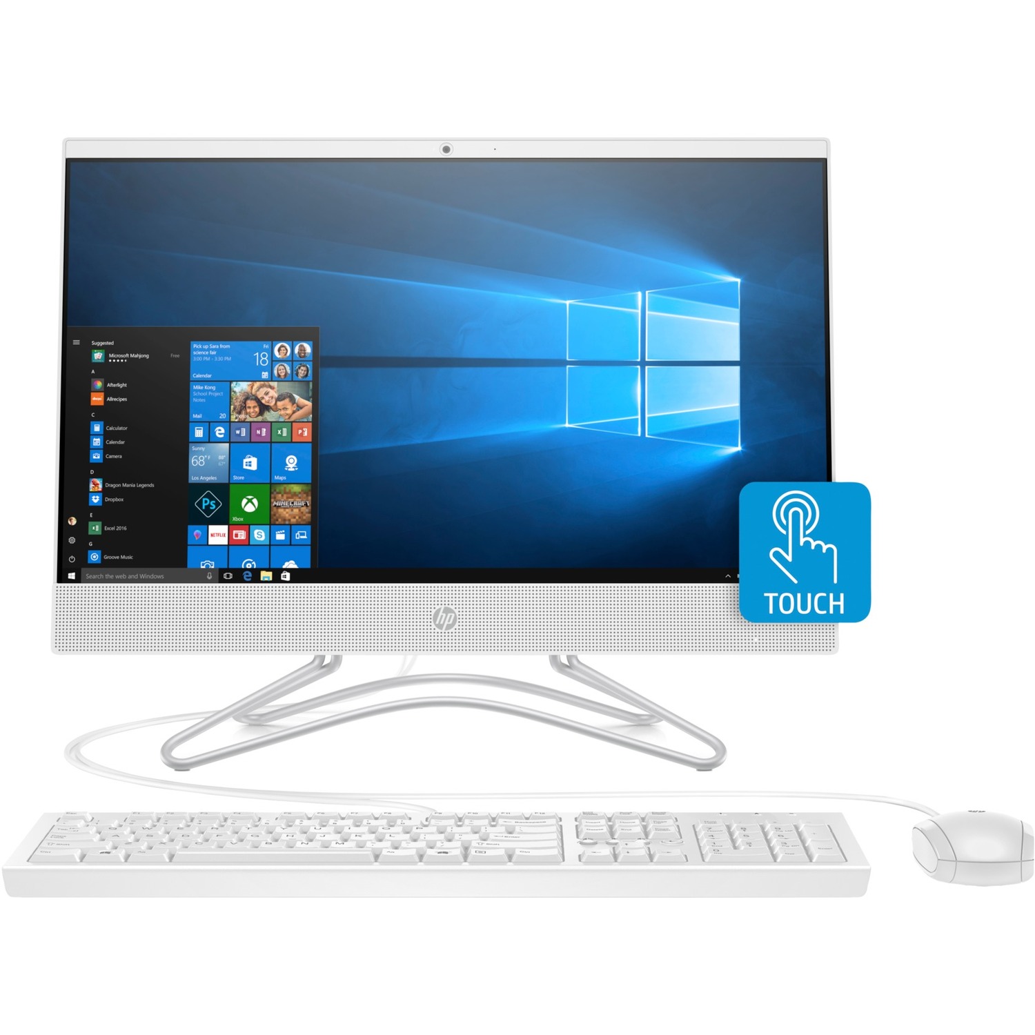 HP 22-c0000 22-c0030 All-in-One Computer - Intel Core i3 8th Gen i3-8130U - 4 GB - 1 TB HDD - 21.5" Touchscreen - Desktop