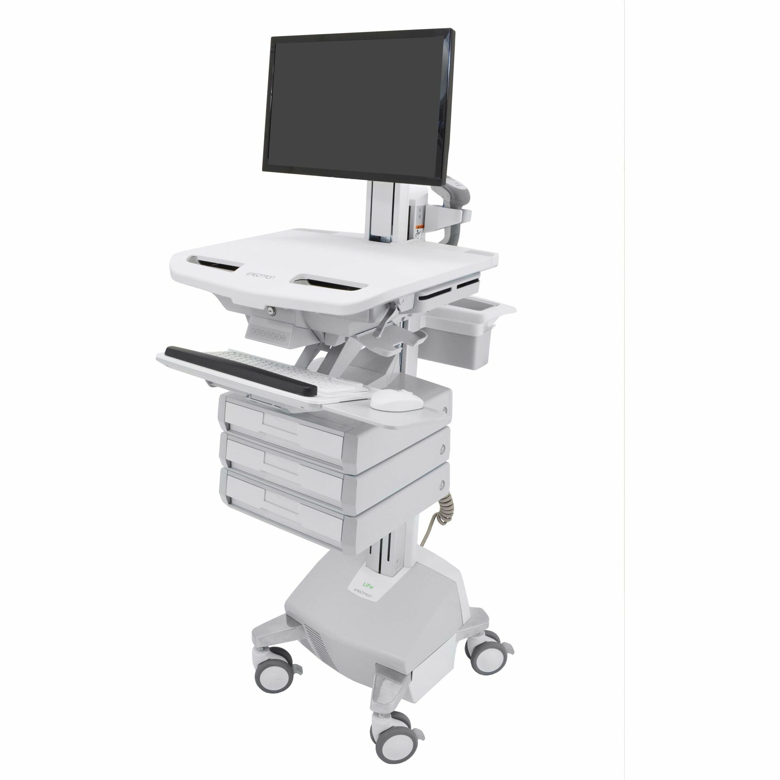 Ergotron StyleView Cart with LCD Pivot, LiFe Powered, 3 Drawers (1x3), US/CA/MX