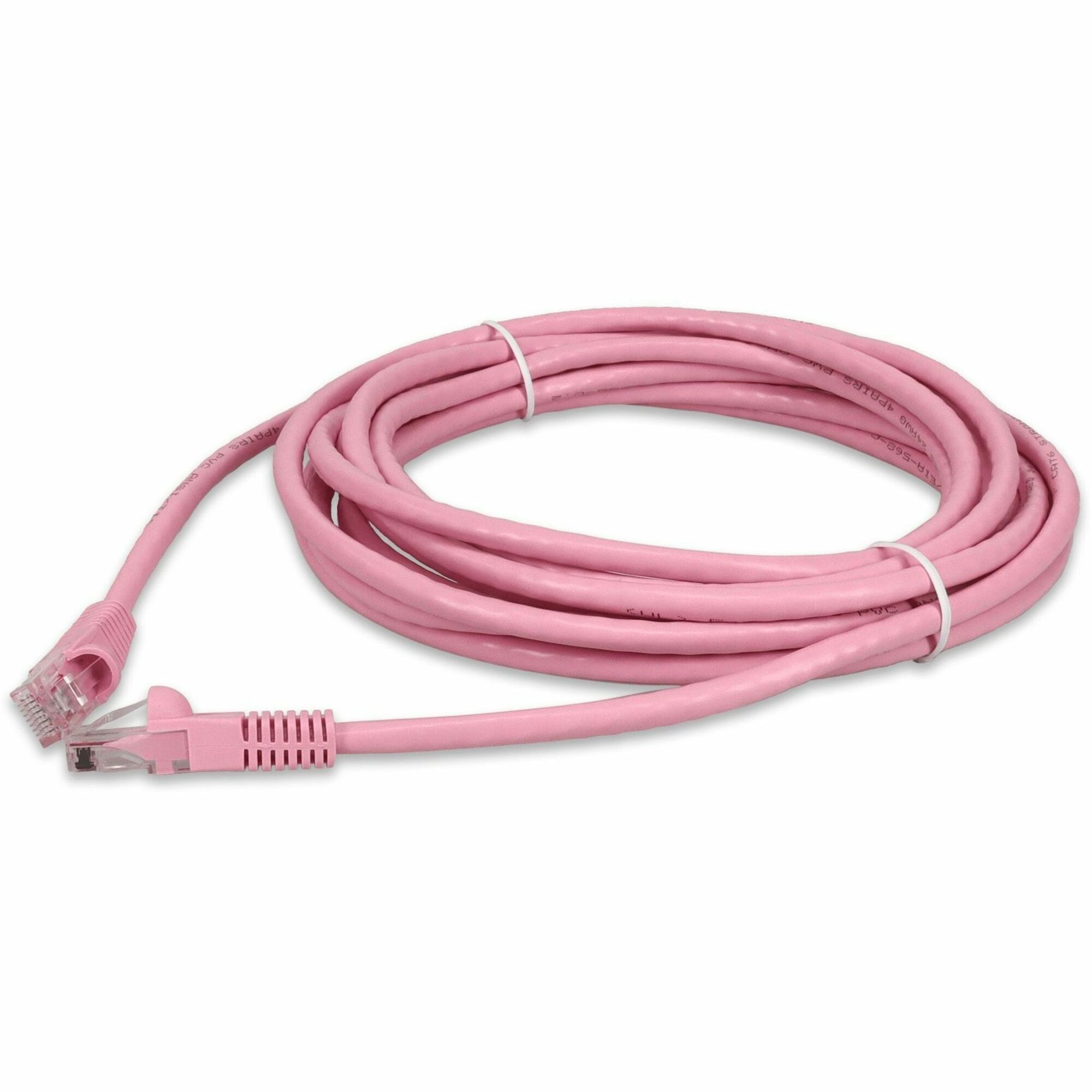 AddOn 18ft Pink CAT 6 PVC Ethernet Cable Snagless Bubble Boot RJ-45 M/M