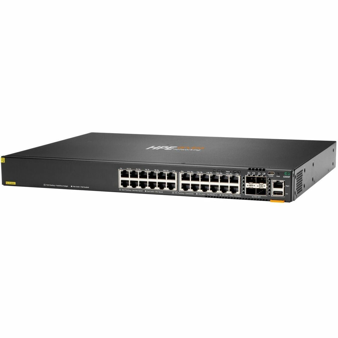 Aruba Networking 6300F 24p 10M/100M/1G Class4 PoE 4p SFP56 50G TAA Switch