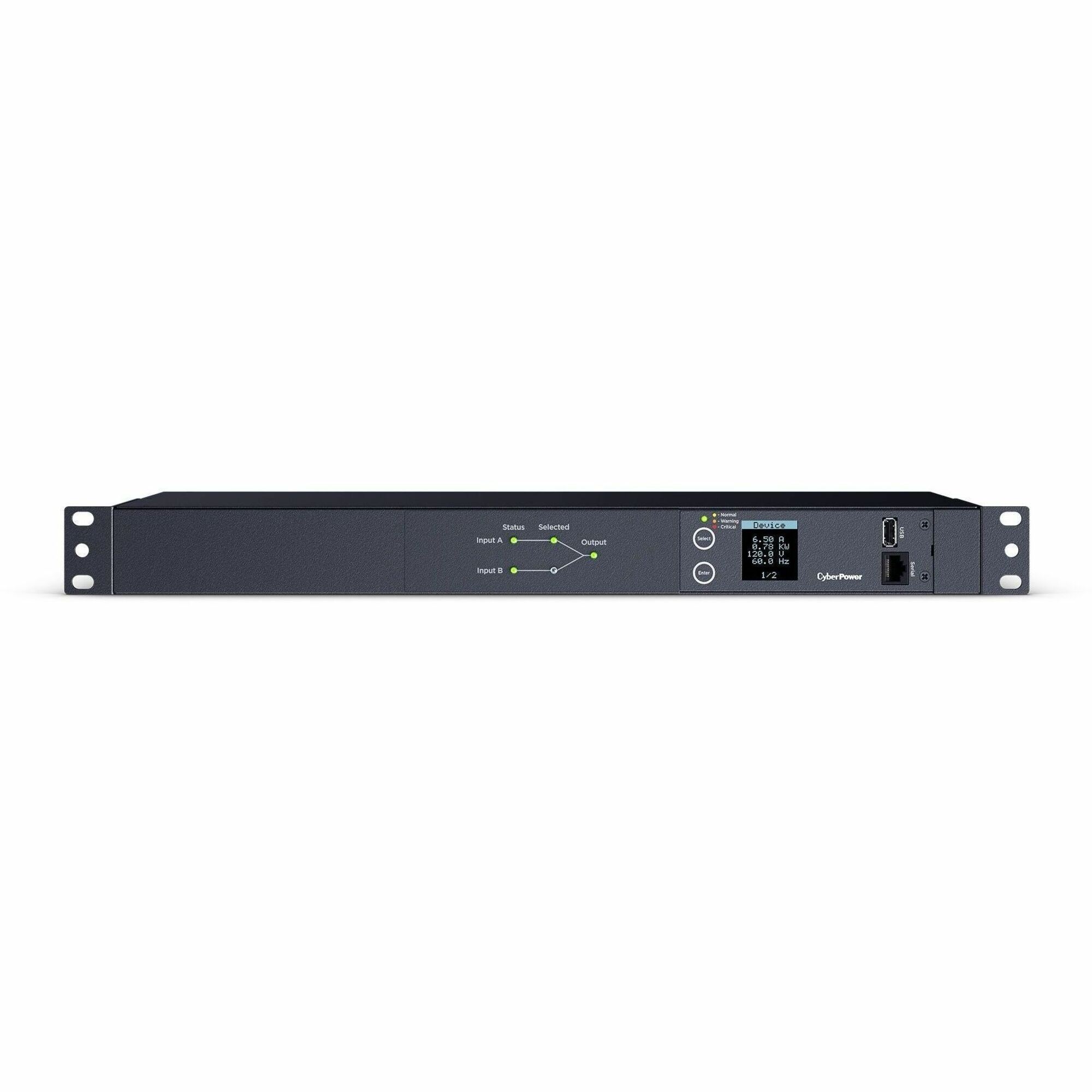 CyberPower PDU24001 Single Phase 100 - 120 VAC 15A Metered ATS PDU