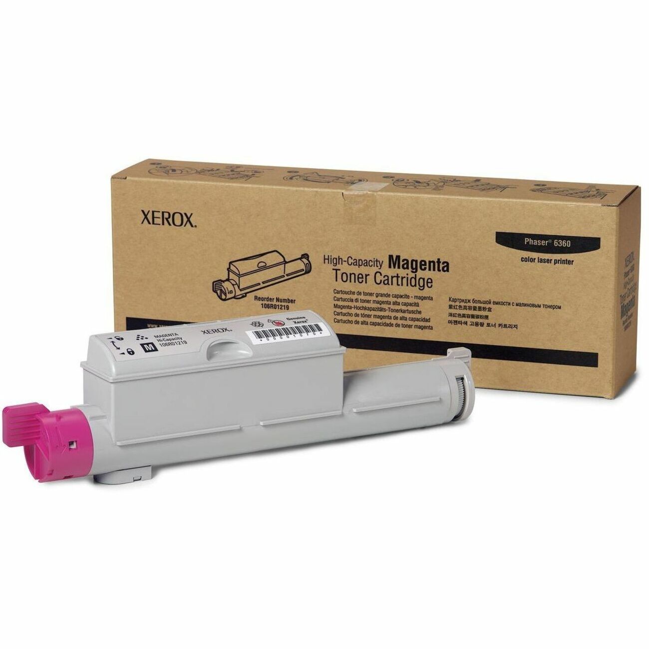 Xerox Genuine Phaser™ 6360 Magenta High capacity Toner Cartridge (12000 Pages) - 106R01219