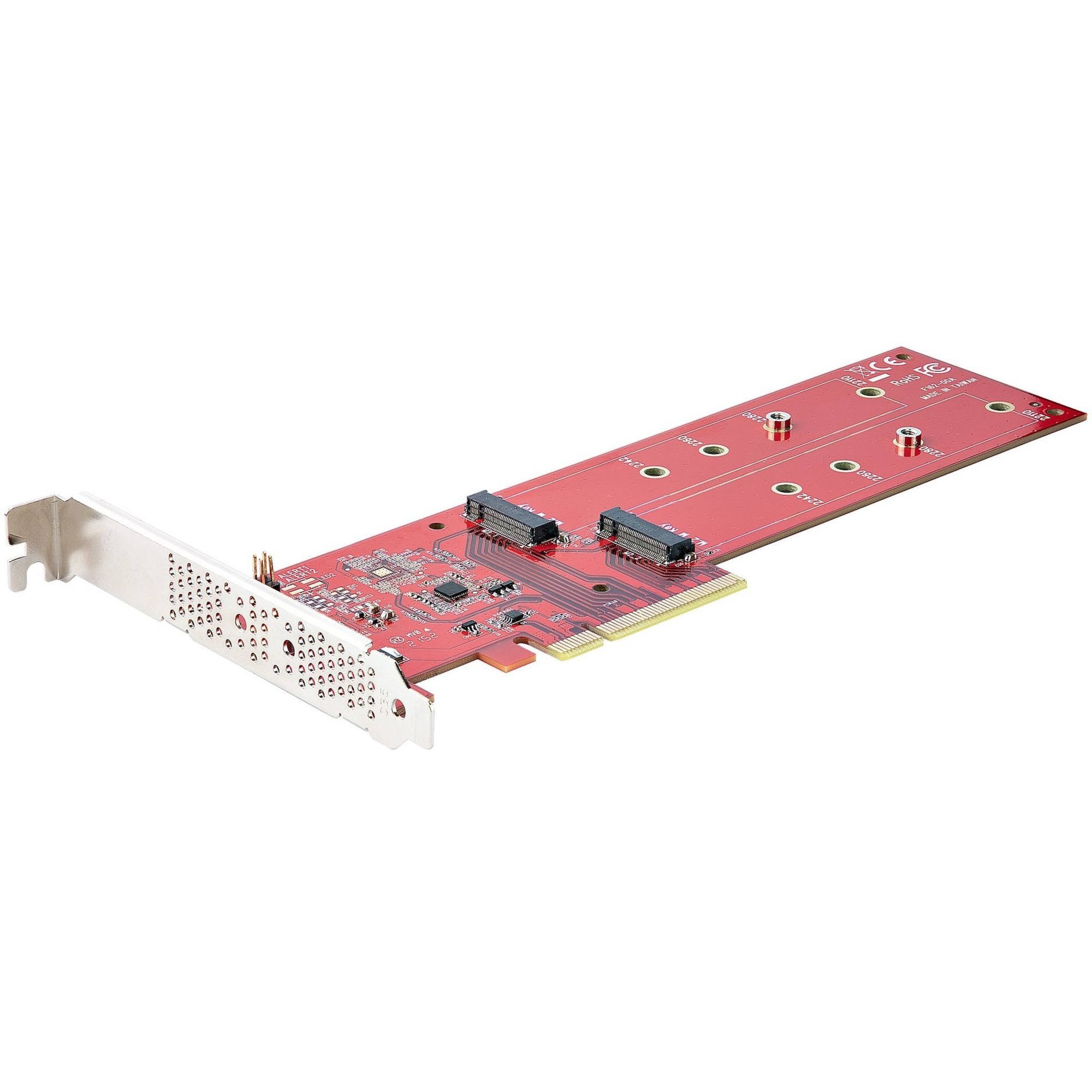 StarTech Dual M.2 PCIe SSD Adapter Card, PCIe x8 / x16 to Dual NVMe/AHCI M2 SSDs, PCI Express 4.0, PC/Linux, Bifurcation Required, TAA