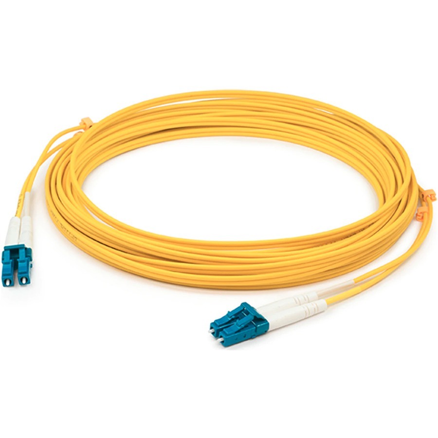 AddOn 15m LC to LC Yellow OM2 Duplex OFNP (Plenum-Rated) Fiber Patch Cable