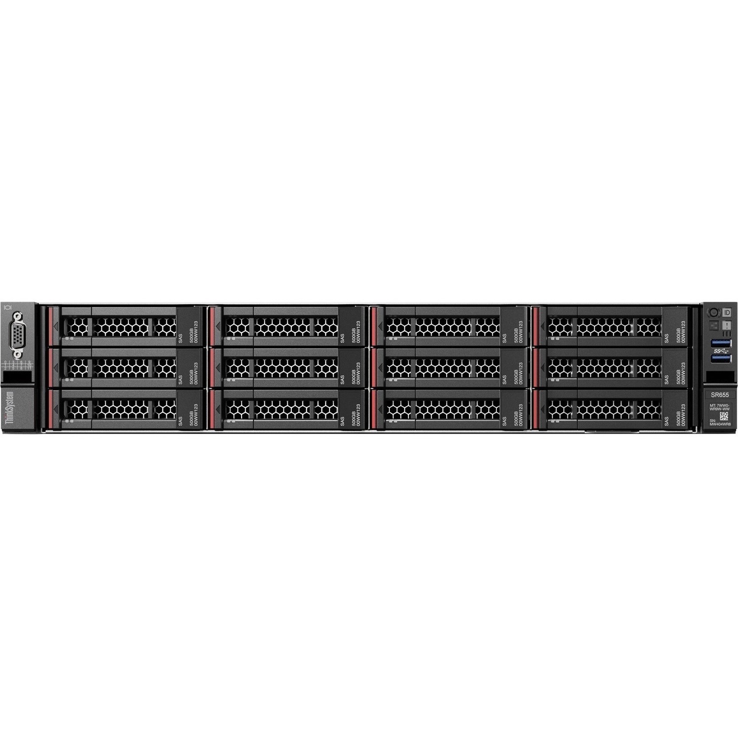 Lenovo ThinkSystem SR655 7Z01A03DNA 2U Rack Server - 1 EPYC 7302P 3 GHz - 8 GB RAM - Serial ATA/600, Serial Attached SCSI (SAS) Controller