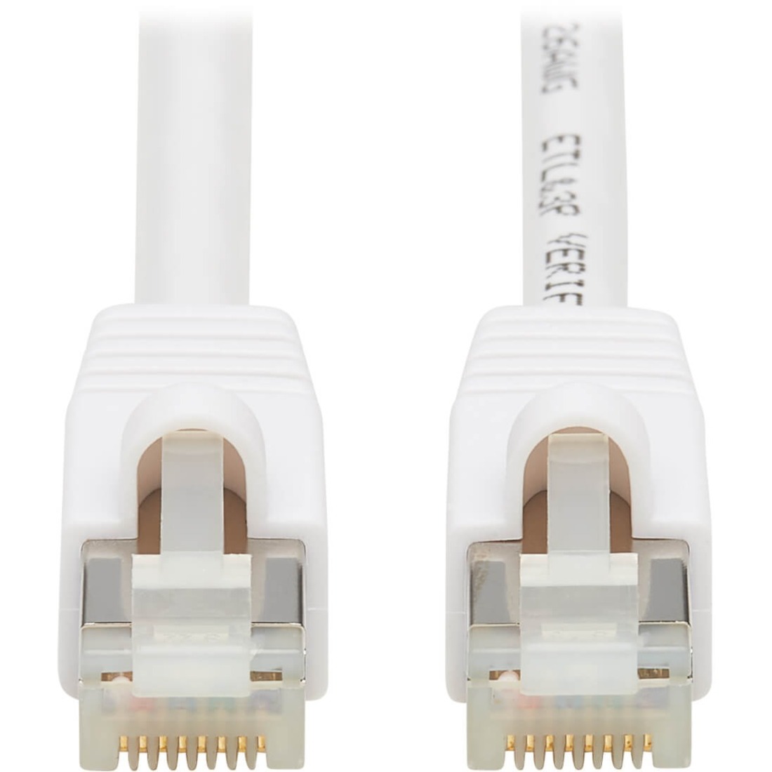 Eaton Tripp Lite Series Safe-IT Cat6a 10G Snagless Antibacterial S/FTP Ethernet Cable (RJ45 M/M), PoE, White, 20 ft. (6.09 m), TAA