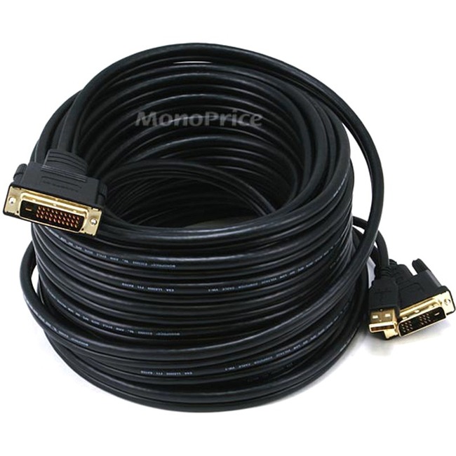 Monoprice 50ft 28AWG DVI-D & USB (A Type) to M1-D (P&D) Cable - Black