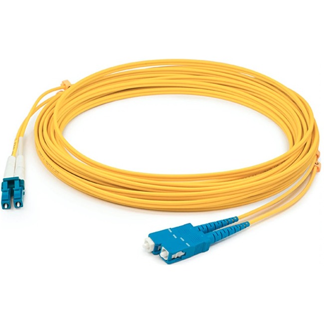 AddOn 66m SC to LC Yellow OS2 Duplex LSZH SMF Fiber Patch Cable