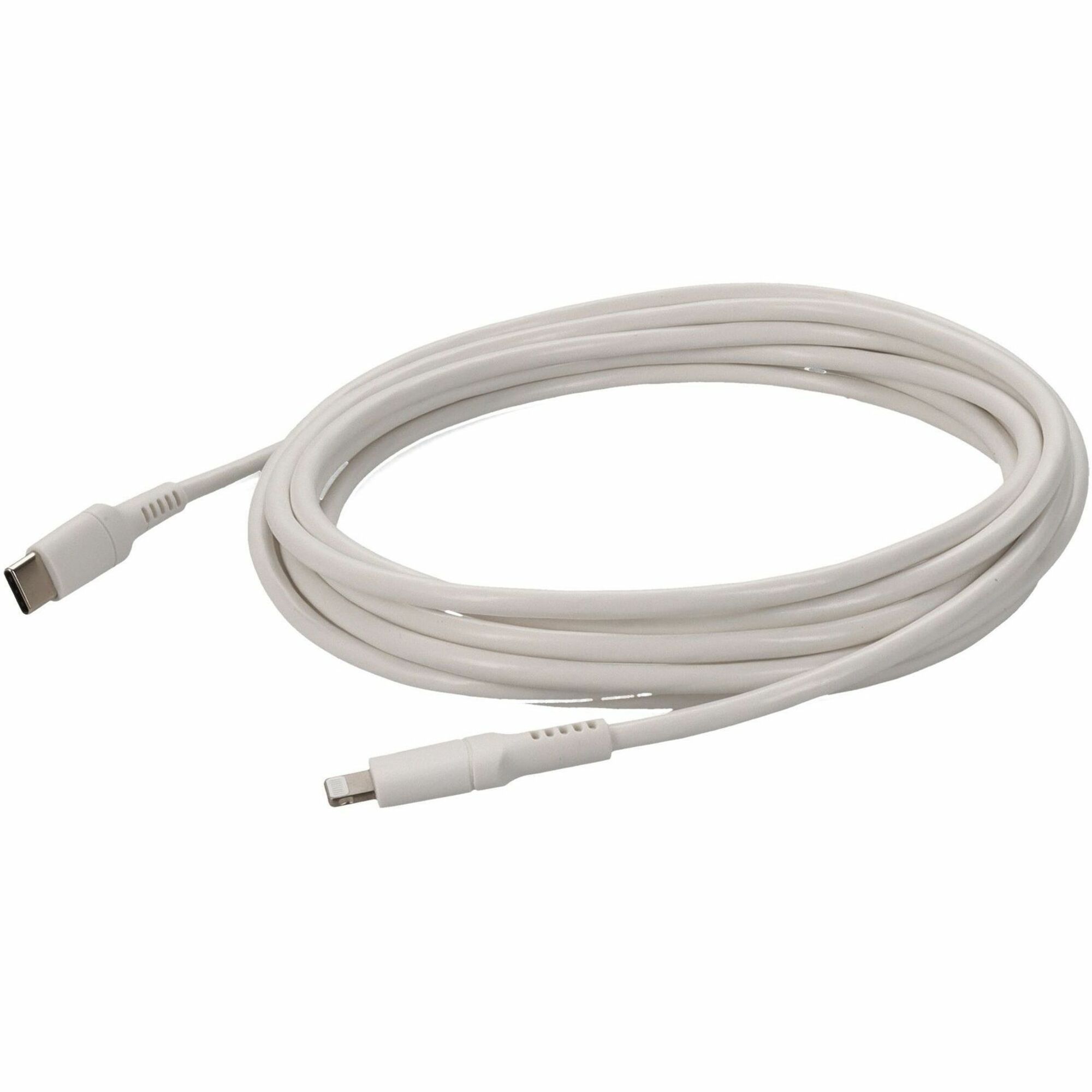 AddOn 1.0m (3.3ft) USB C 3.1 Male to Lightning Male White Sync and Charge Cable