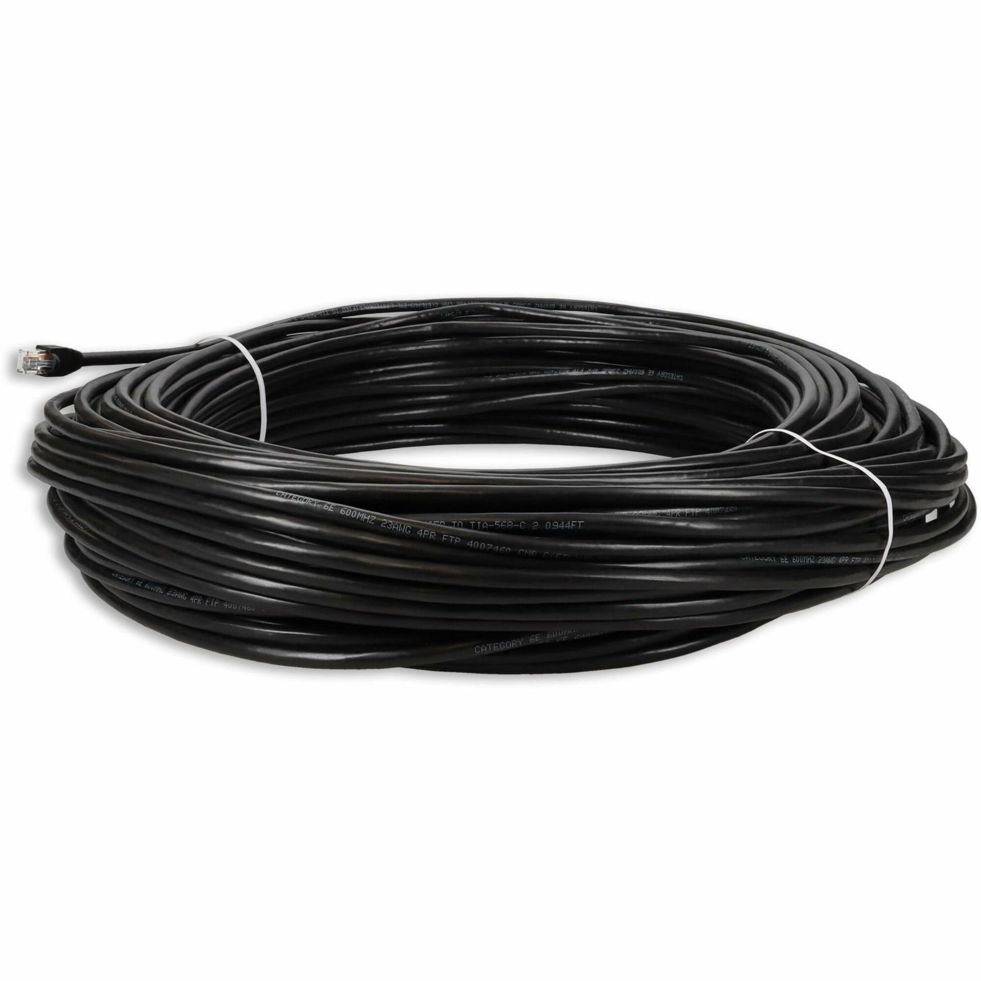 AddOn 100ft Black CAT 6 PVC Ethernet Cable Snagless Bubble Boot Outdoor RJ-45 M/M