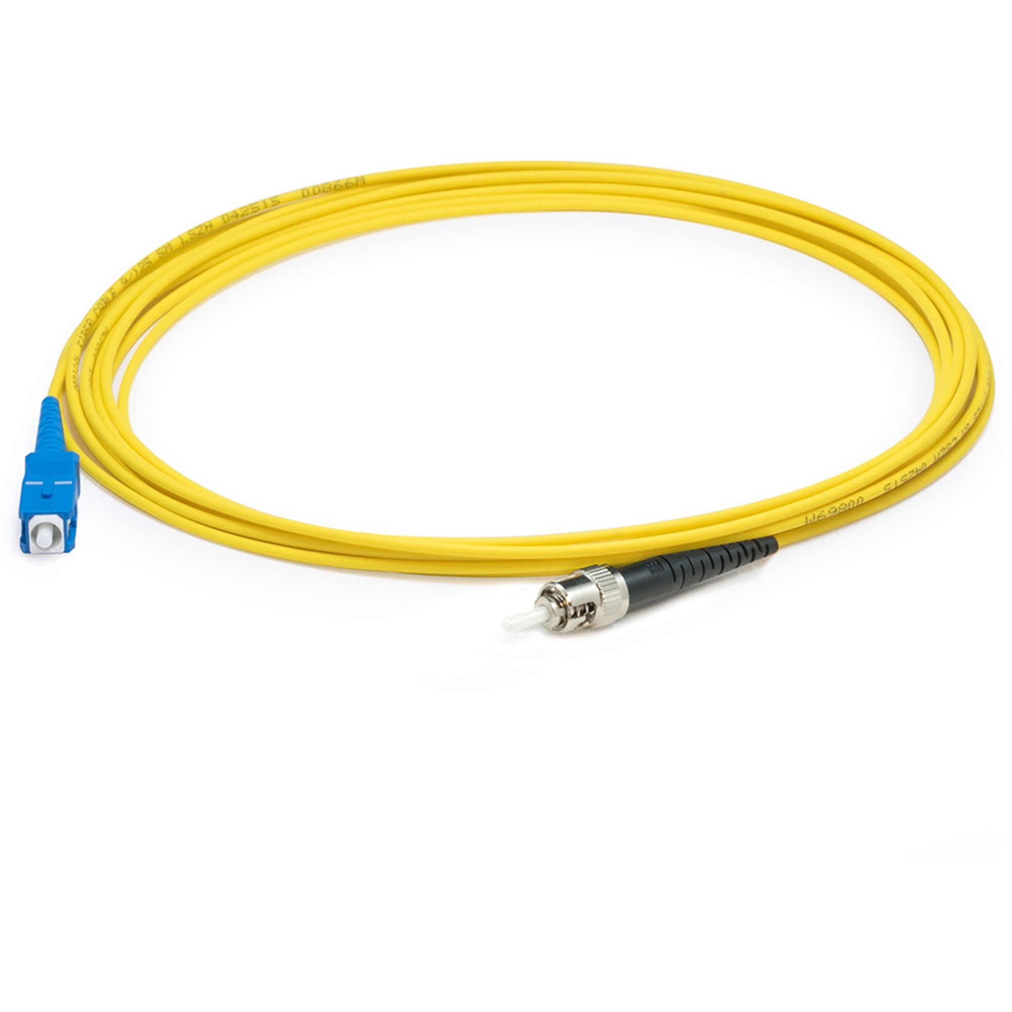 AddOn 74m ST to SC Yellow OS2 Simplex OFNP (Plenum-Rated) SMF Fiber Patch Cable