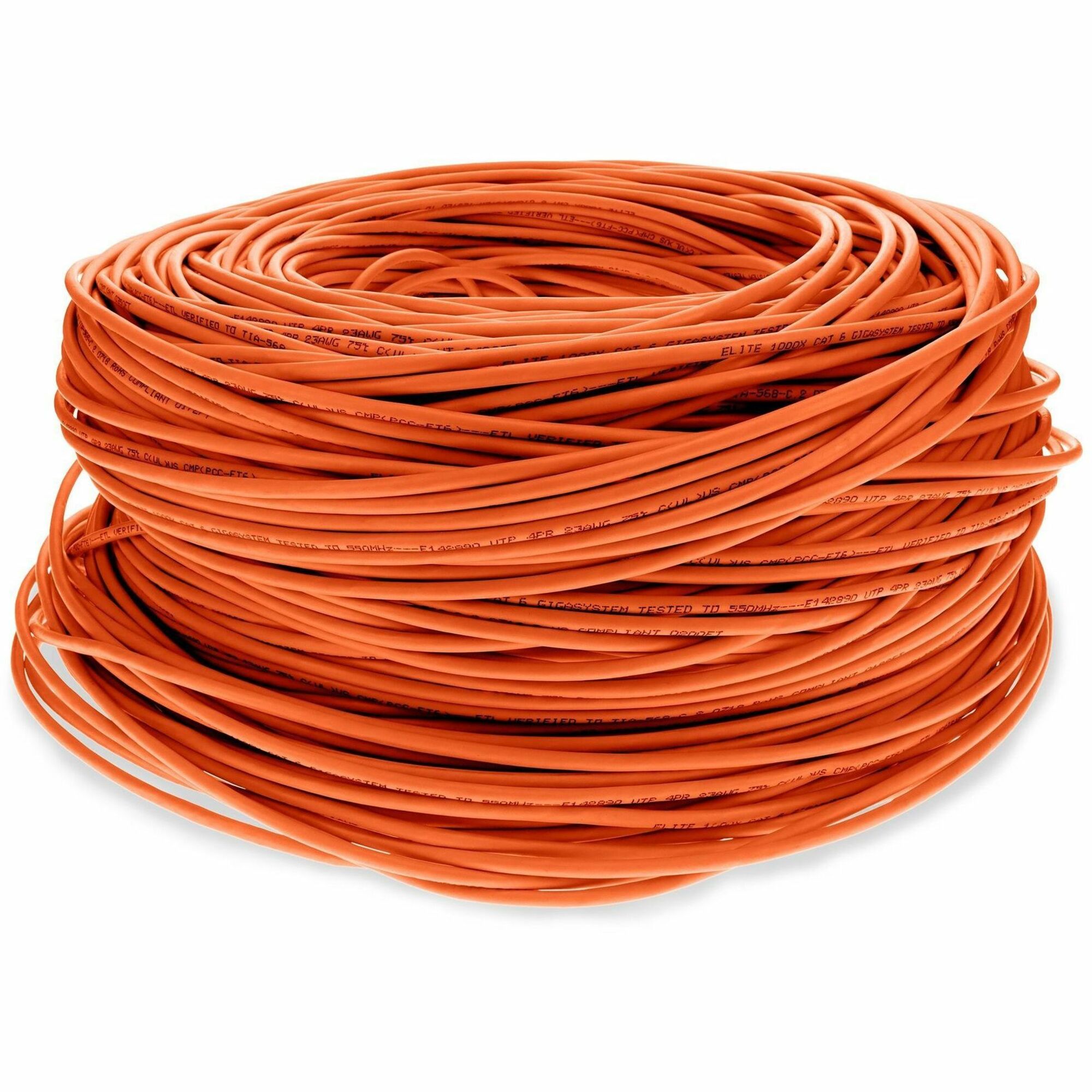 AddOn 1000ft Non-Terminated Orange CAT 6 Shielded PVC Bulk Cable