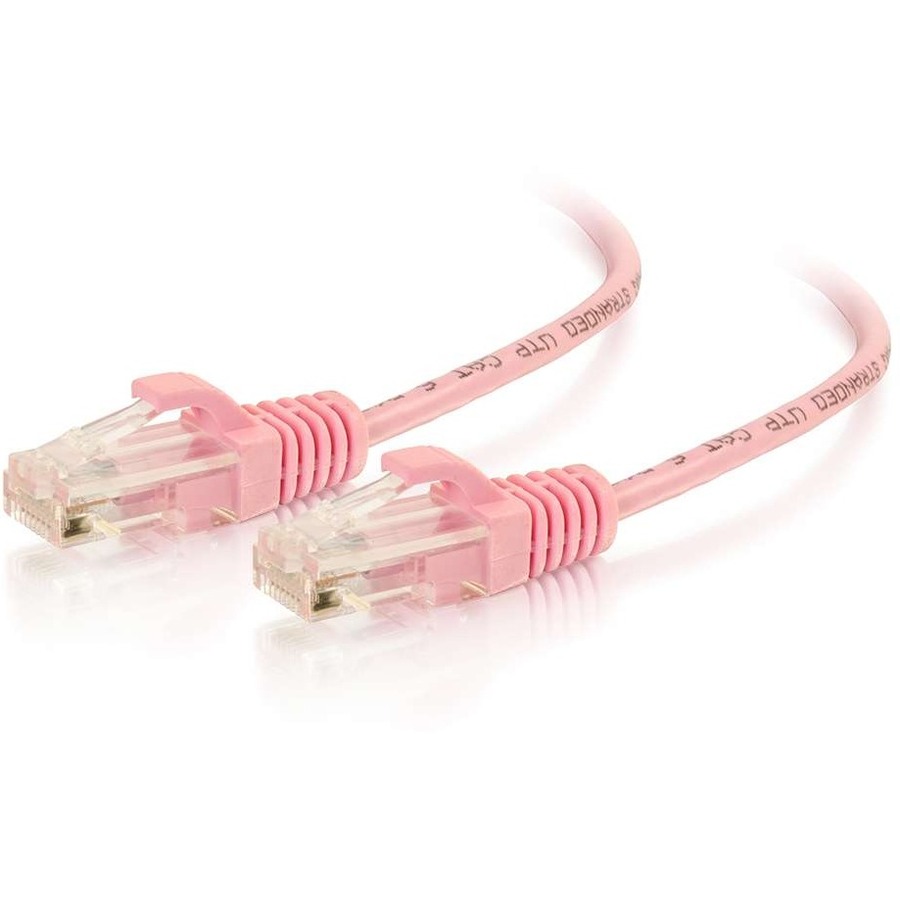 C2G 7ft Cat6 Snagless Unshielded (UTP) Slim Ethernet Cable - Cat6 Network Patch Cable - PoE - Pink